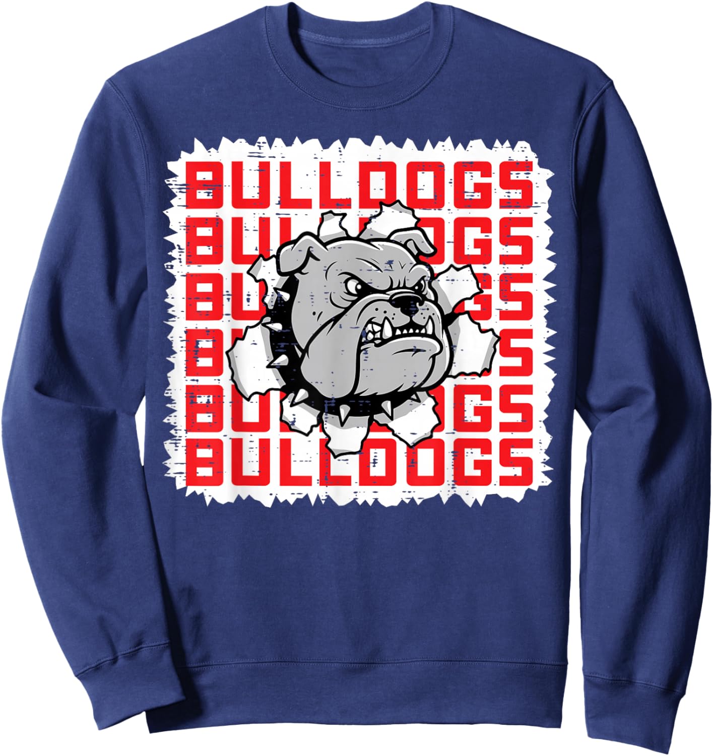 Bulldog Women Kids Boys Girls Youth Men Teen Sweatshirt - Sweatshirt | Navy