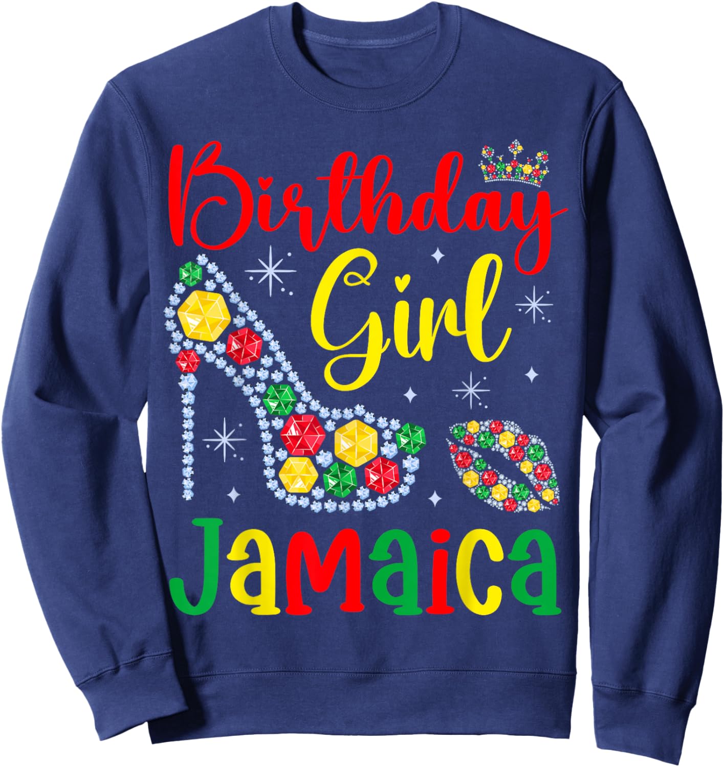 Jamaica Birthday Girl Bday Party Crew Jamaican Women Girls Sweatshirt - Sweatshirt | Navy