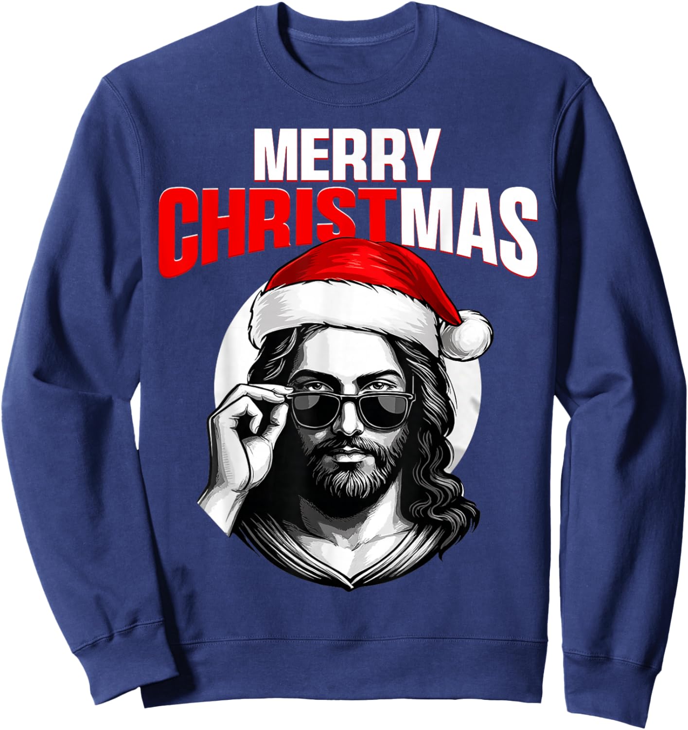 Merry Christmas Christian Jesus Pajamas Pjs Xmas Men Women Sweatshirt - Sweatshirt | Navy