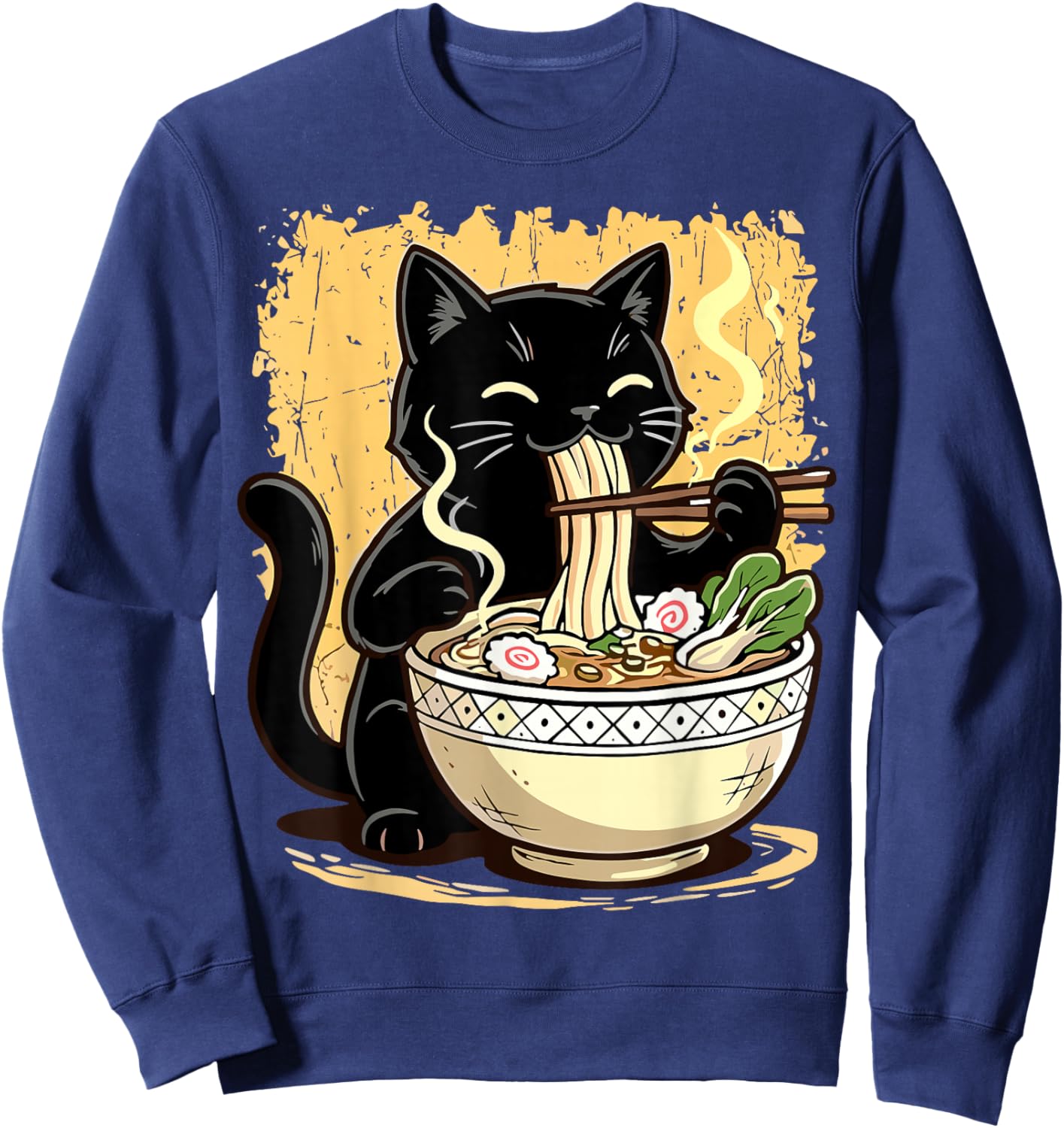 Ramen Japanese Kawaii Cat Sweatshirt - Sweatshirt | Navy