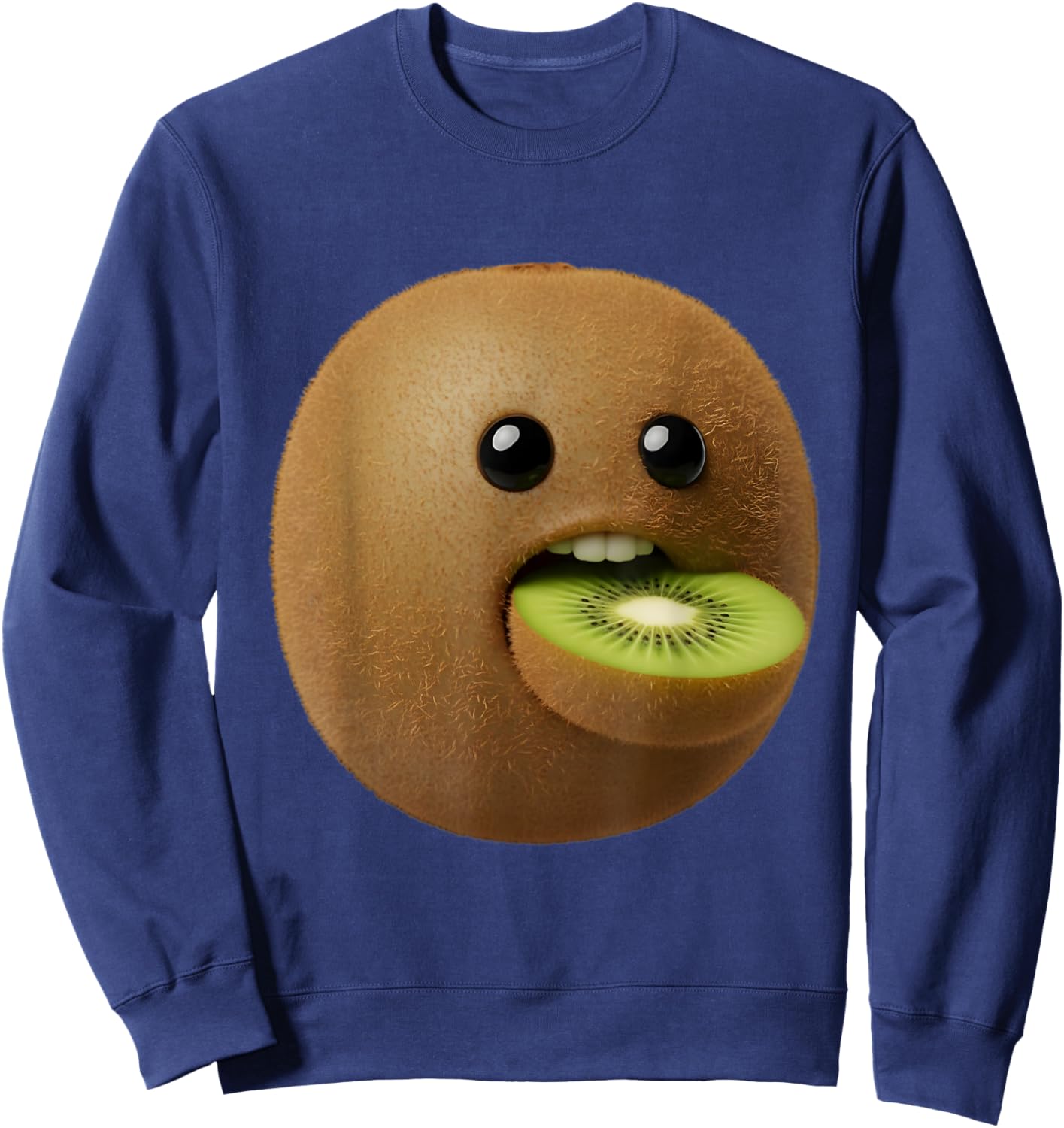 Niche Fruits Funny Kiwi Meme Brainrot Surreal Sweatshirt - Sweatshirt | Navy