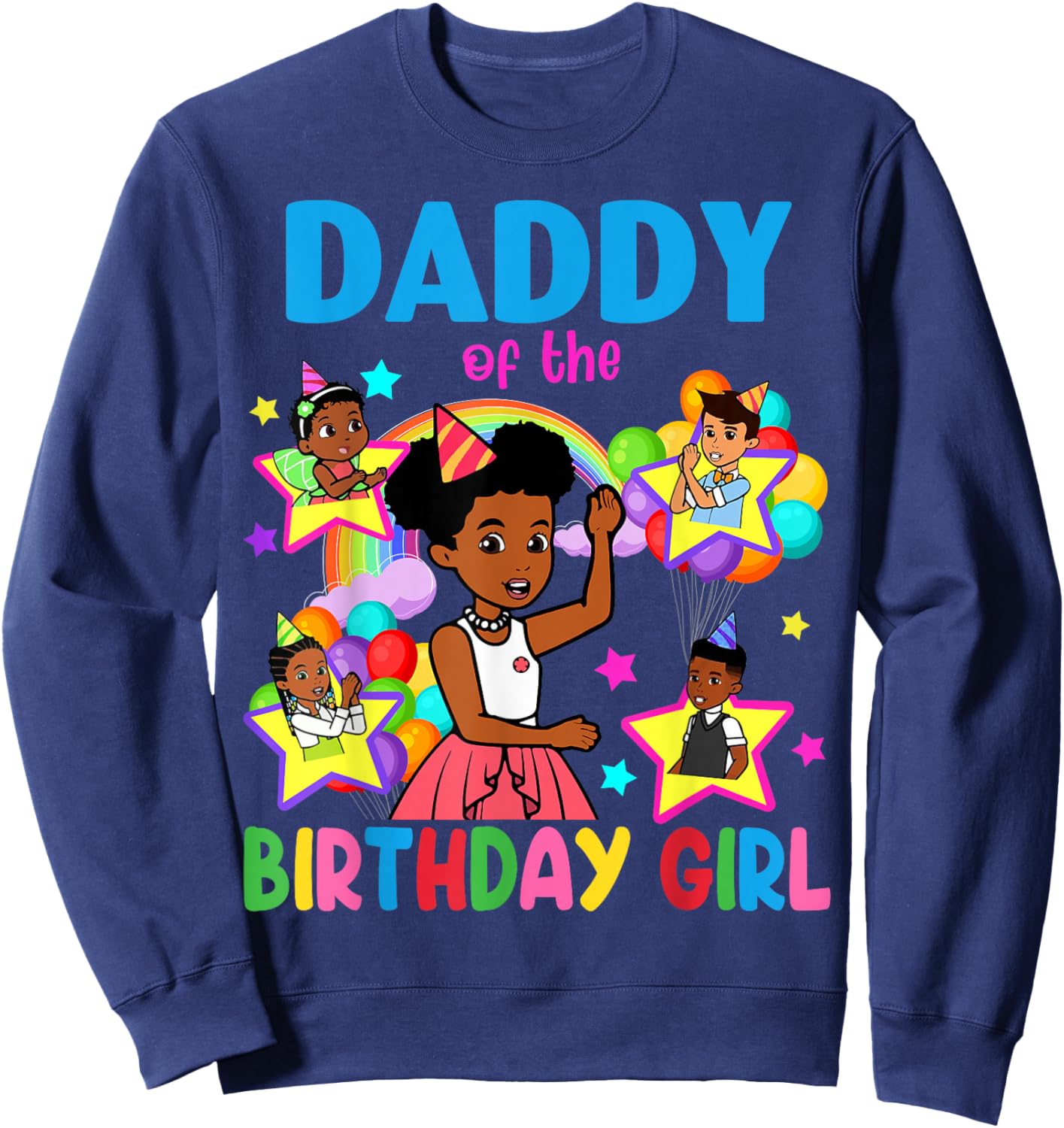 Daddy of Birthday Girl Gracie Birthday Dolls Girl Party Sweatshirt - Sweatshirt | Navy
