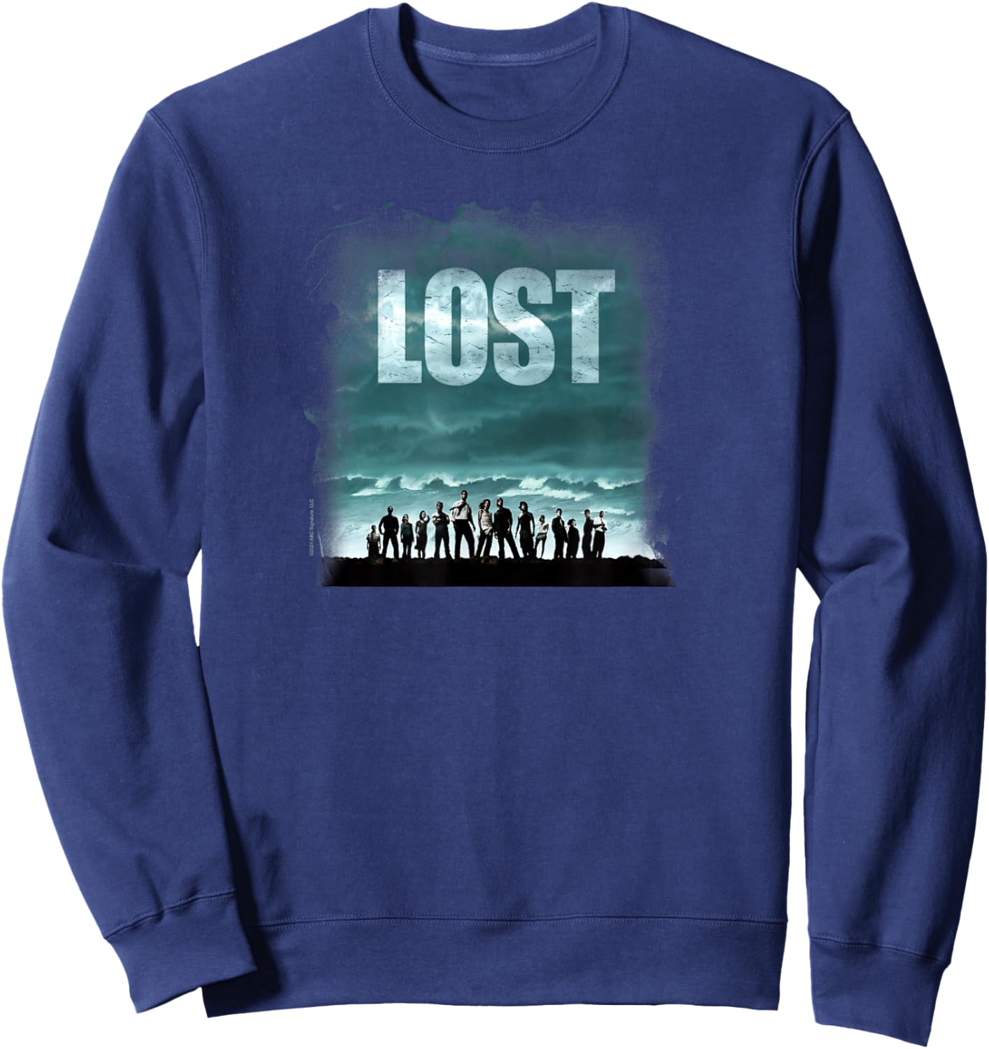 Lost Stormy Sky and Ocean Cast Outlines Poster TV Show Sweatshirt - Sweatshirt | Navy