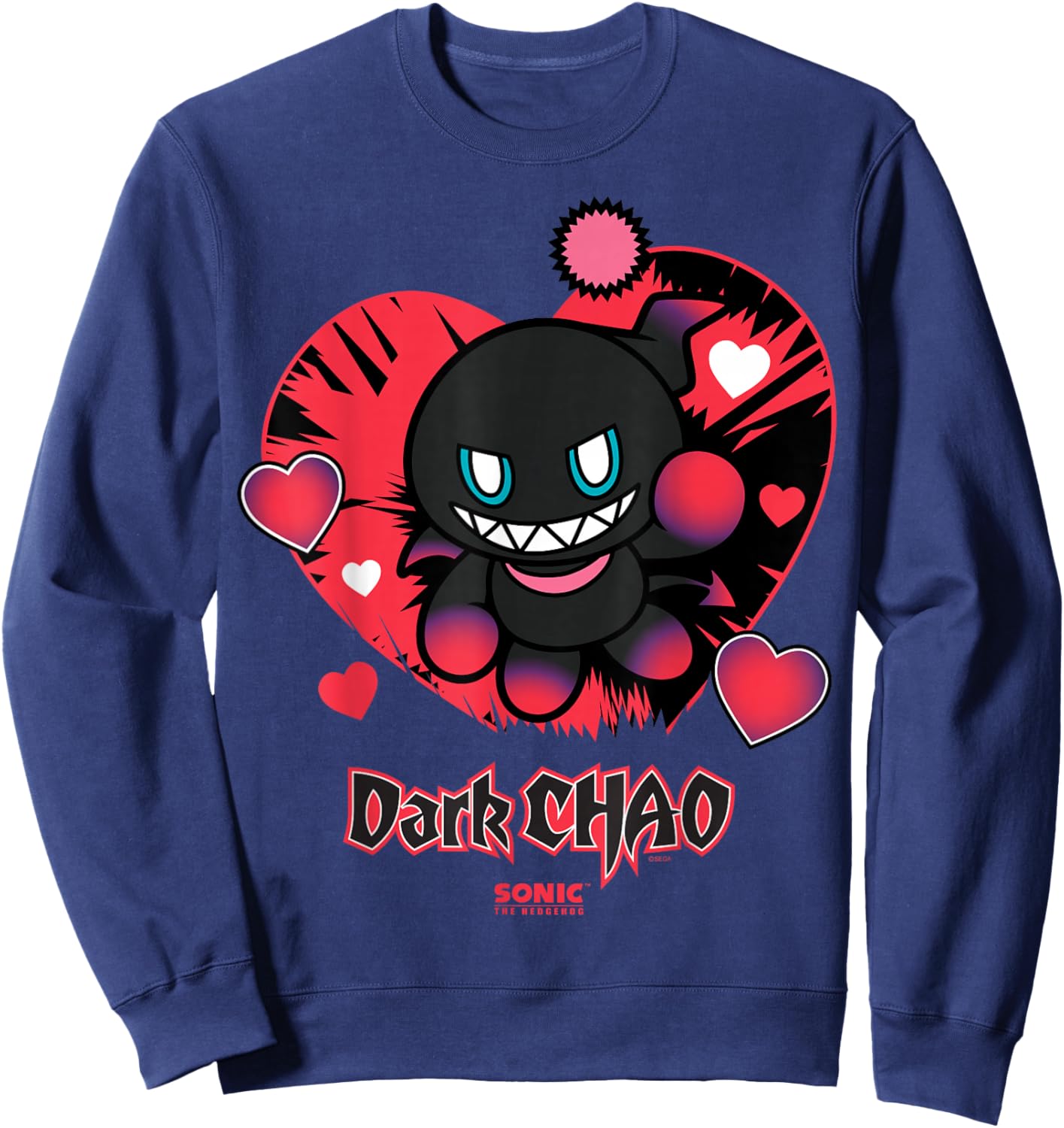 Sonic The Hedgehog Dark Chao Valentine's Day Sweatshirt - Sweatshirt | Navy