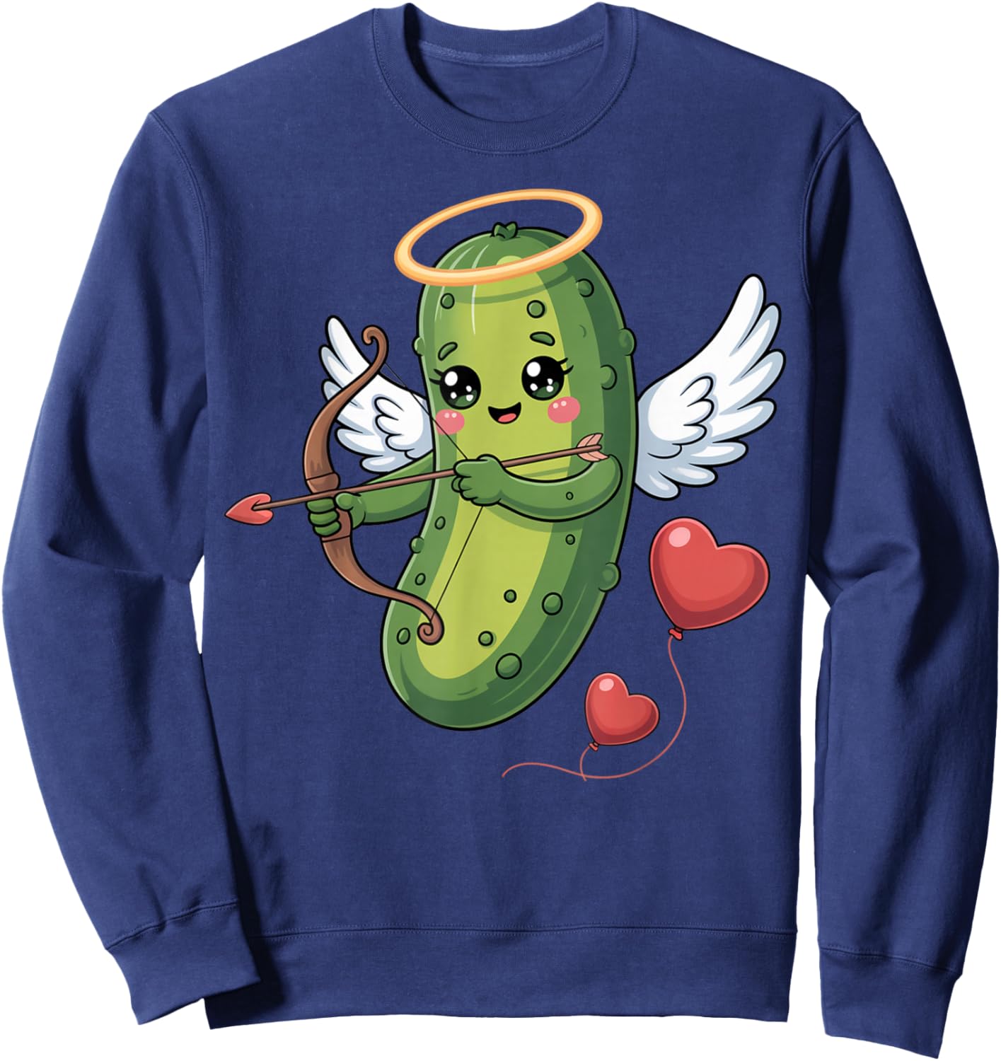 Pickle Valentine Cupid Love Couple Boyfriend Girlfriend Kids Sweatshirt - Sweatshirt | Navy