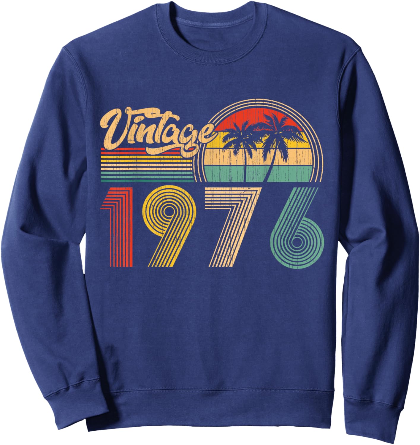 50th Birthday Gifts Vintage Made in 1976 50 Years Old Retro Sweatshirt - Sweatshirt | Navy