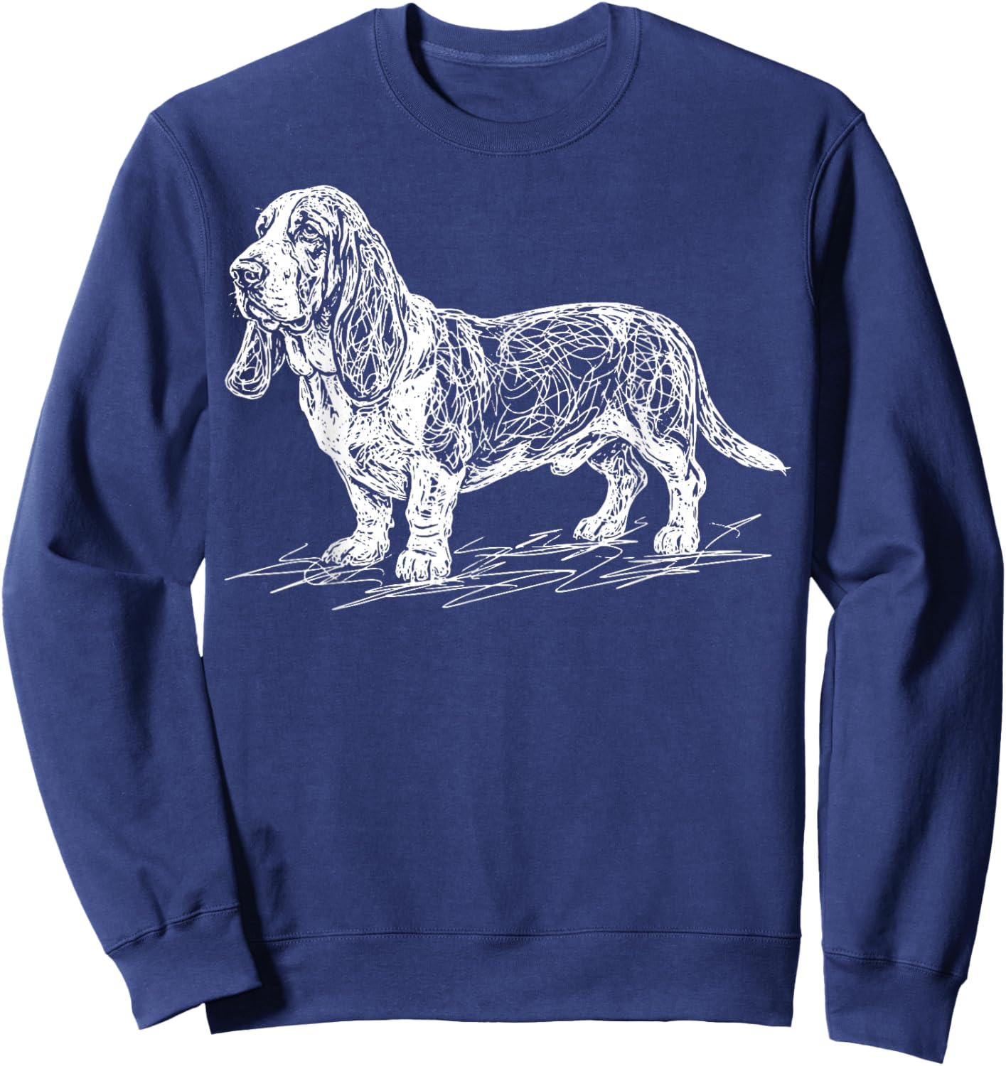 Basset Hound Line Art Sweatshirt - Sweatshirt | Navy