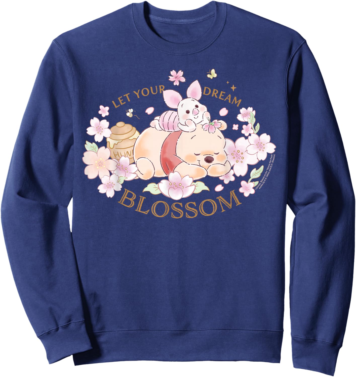Disney Winnie The Pooh and Piglet Let Your Dream Blossom Sweatshirt - Sweatshirt | Navy