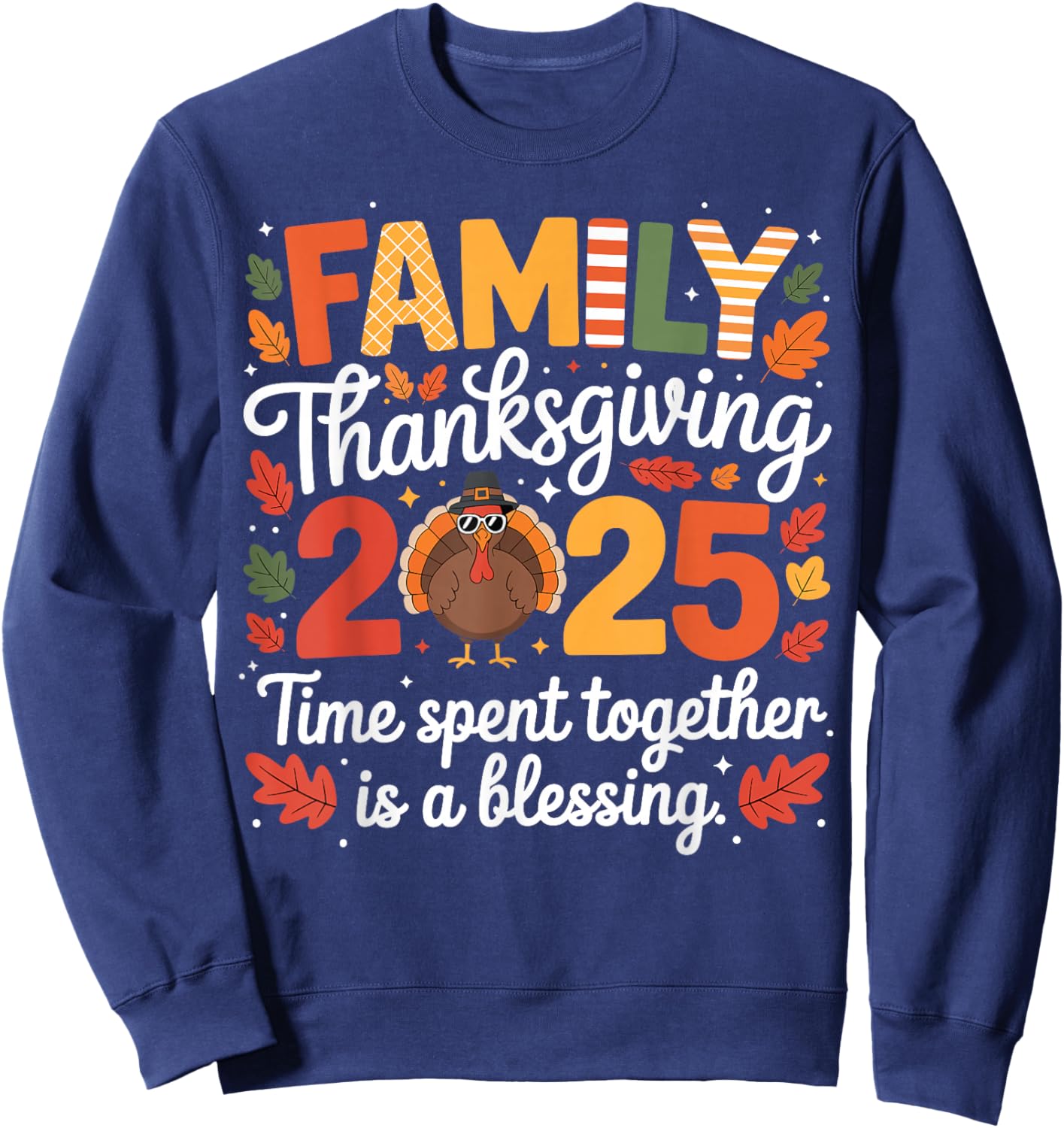 Family Thanksgiving Matching Family 2025 Thanksgiving Crew Sweatshirt - Sweatshirt | Navy