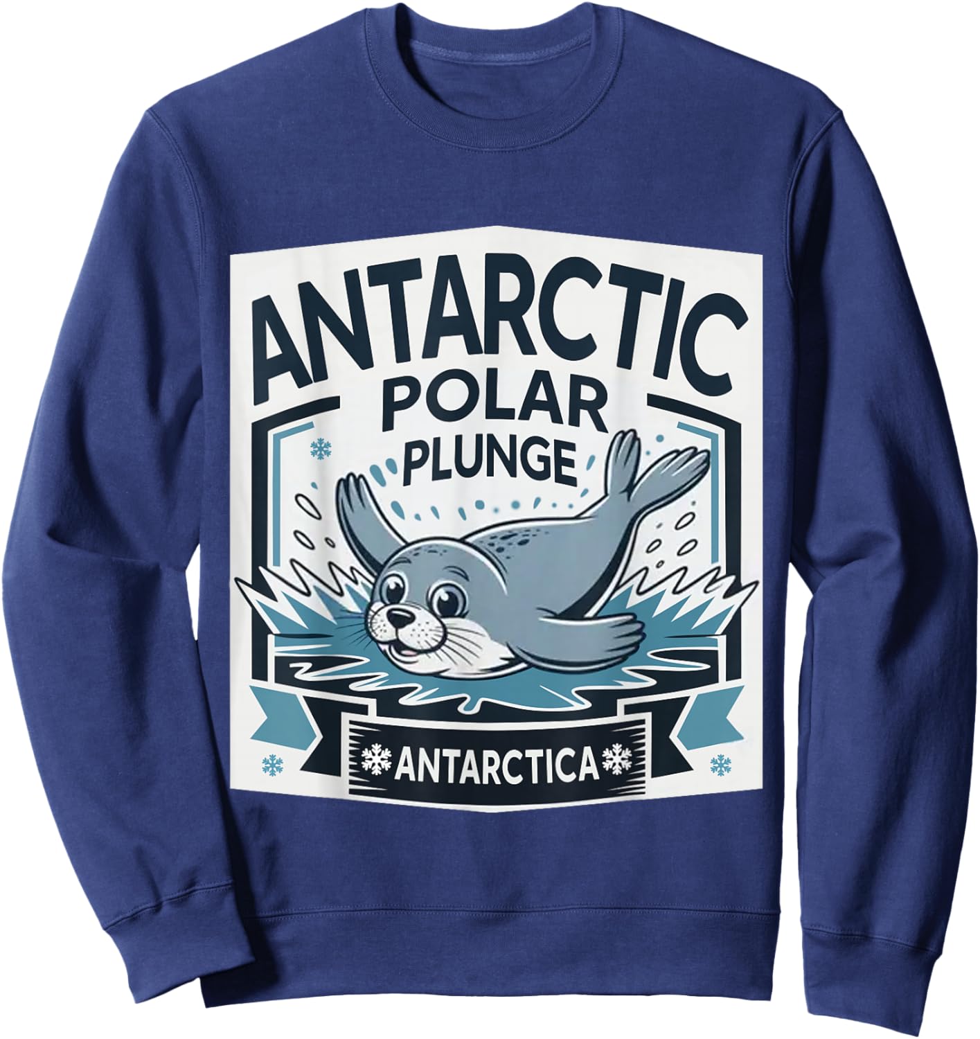 Polar Plunge Ice Jump Funny Antarctica Polar Plunge Sweatshirt - Sweatshirt | Navy