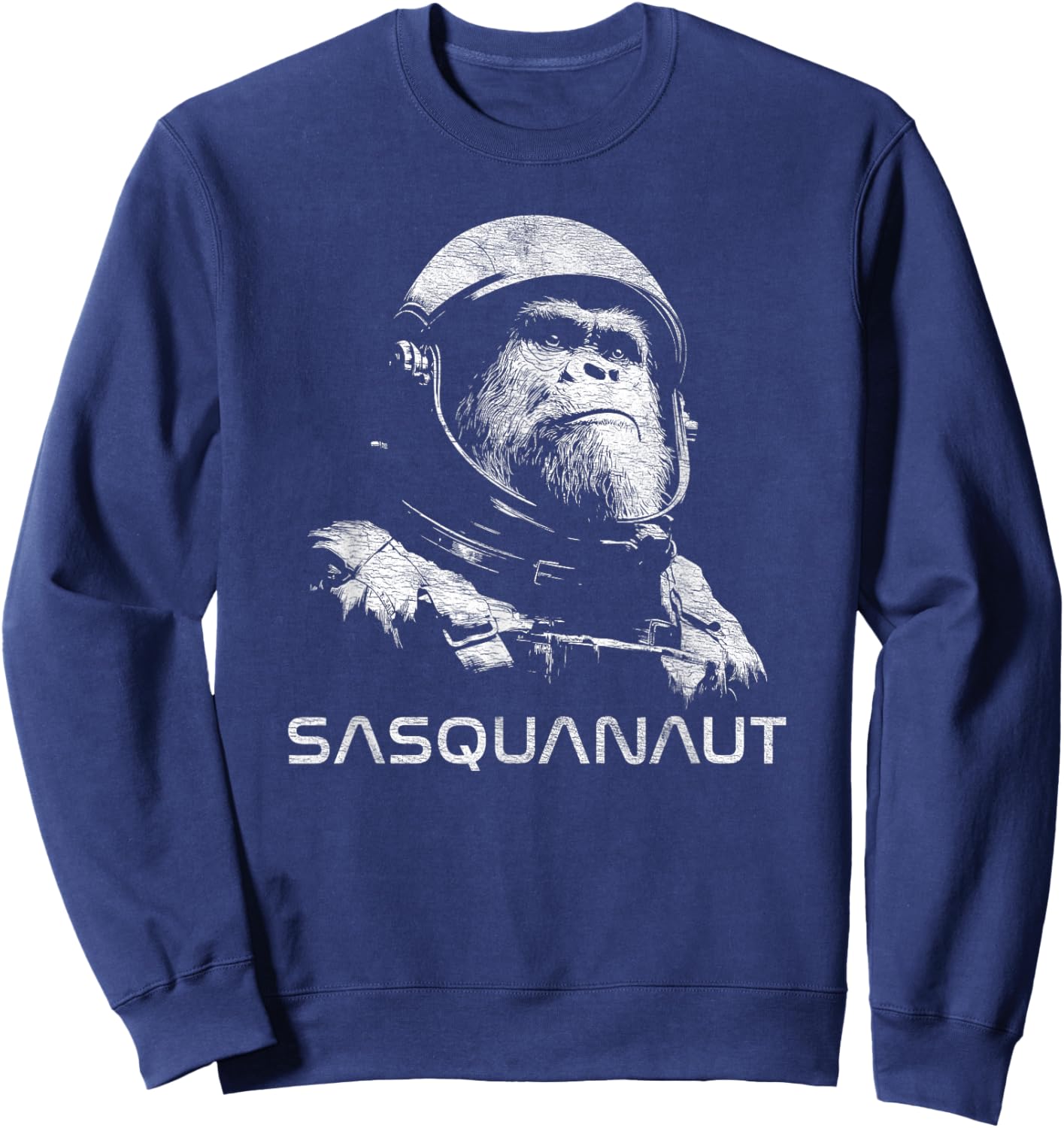 Funny Sasquatch Bigfoot Sasquanaut Space Sweatshirt - Sweatshirt | Navy