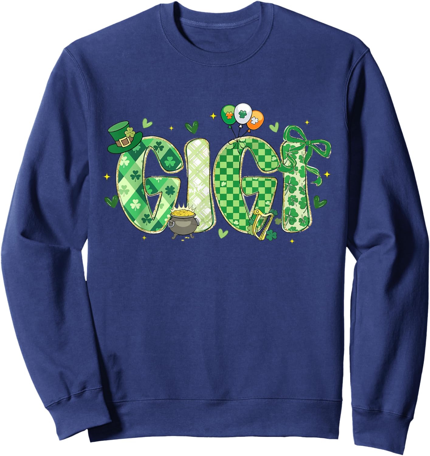 Funny Family St Patricks Day Lucky Gigi Shamrock Irish Girly Sweatshirt - Sweatshirt | Navy