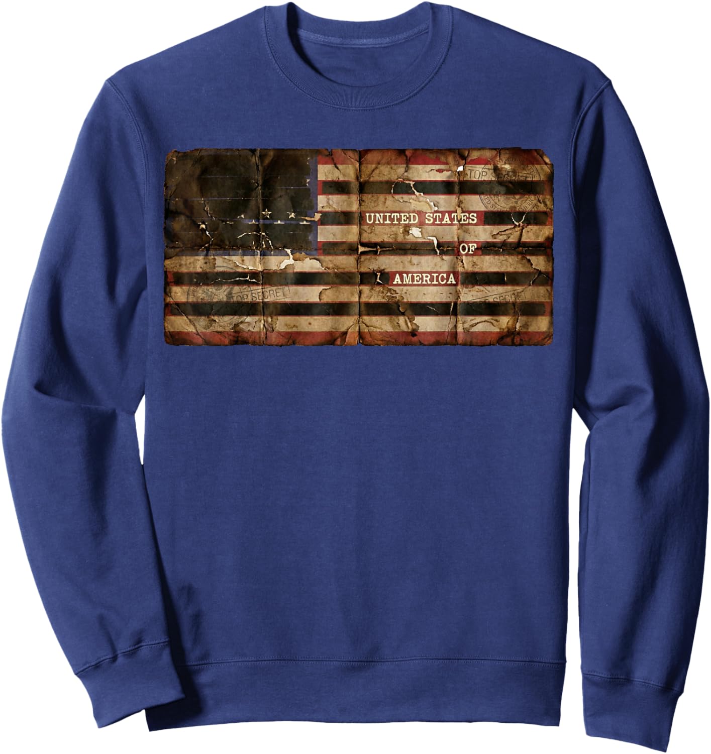 Censored Documents American Flag | United States of America Sweatshirt - Sweatshirt | Navy