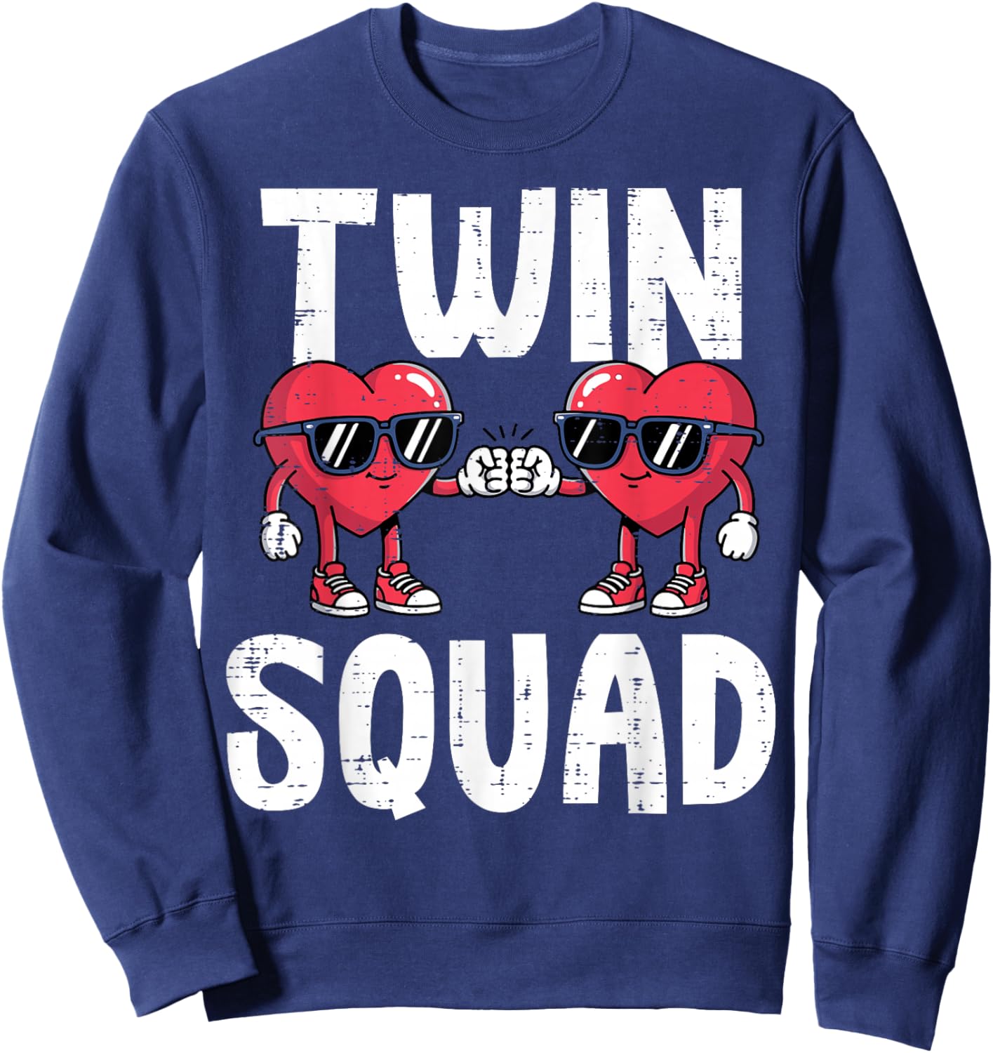 Valentines Day Hearts Twin Squad Fist Bump Men Women Kids Sweatshirt - Sweatshirt | Navy