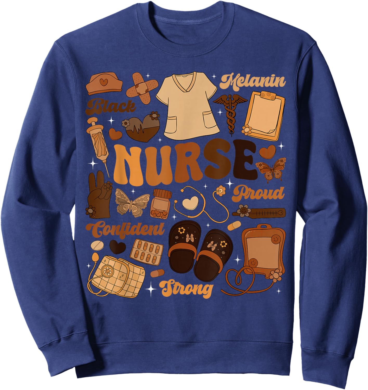 Nurses Black History Month African Americans Women Girls BHM Sweatshirt - Sweatshirt | Navy