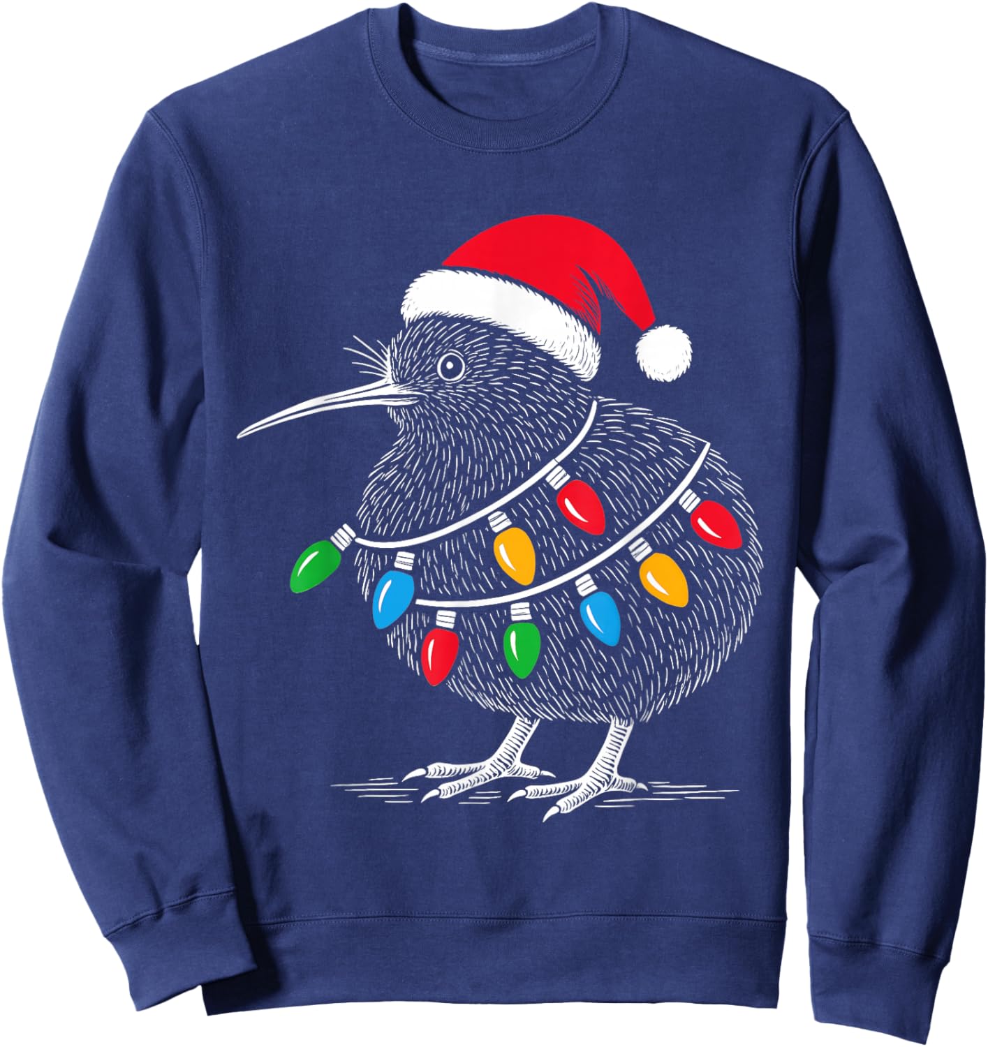 Kiwi Bird New Zealand Holiday Christmas Sweatshirt - Sweatshirt | Navy