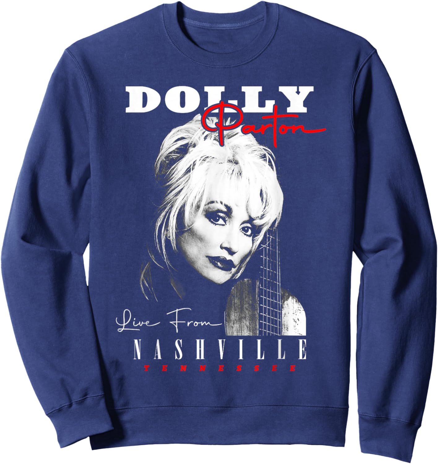 Dolly Parton Live from Nashville Tennessee Photo Portrait Sweatshirt - Sweatshirt | Navy