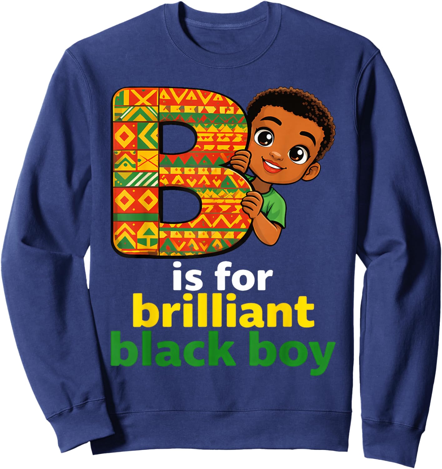 I'm Black History Month Shirt Boys Kids African American Sweatshirt - Sweatshirt | Navy