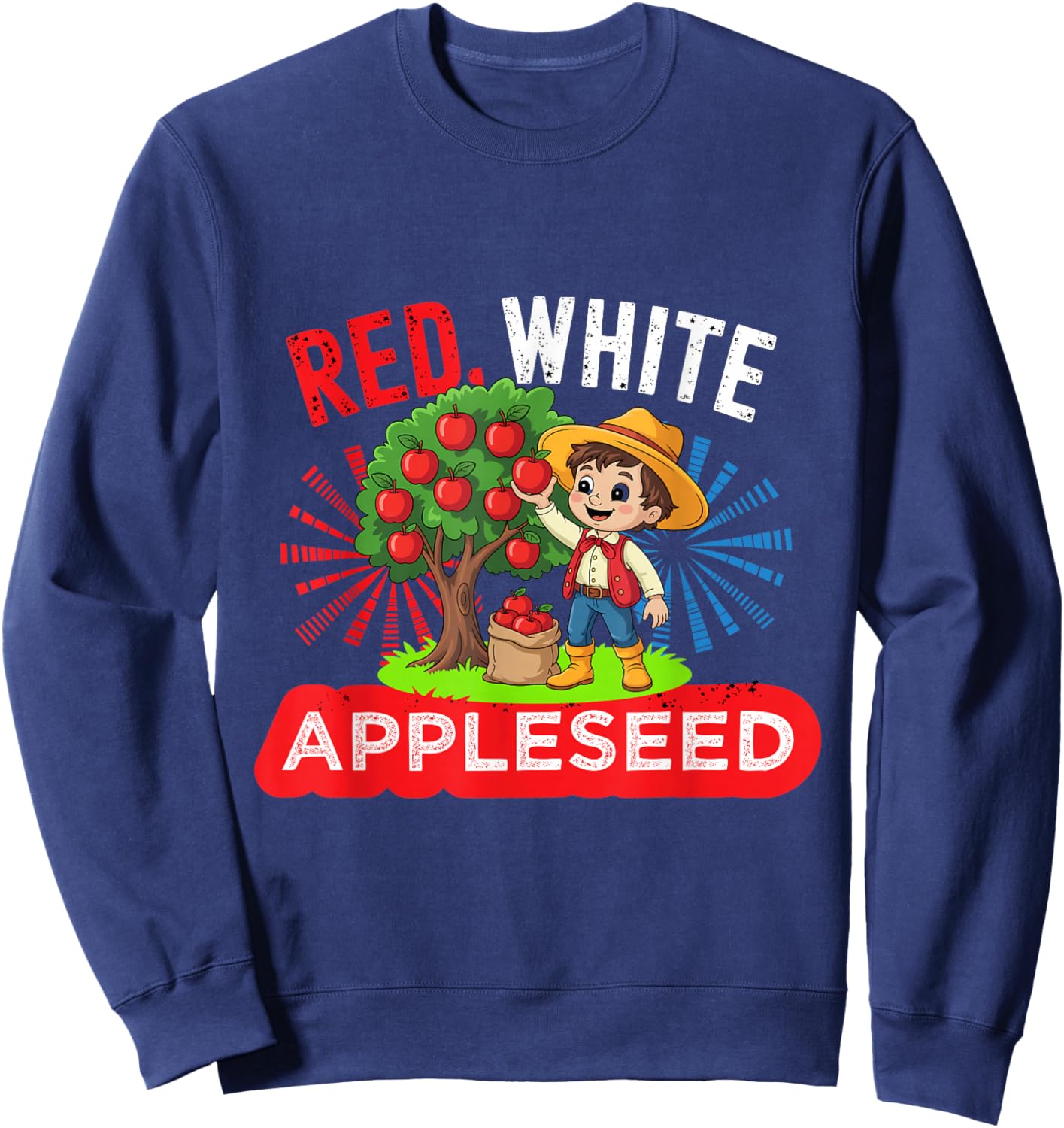 Johnny Appleseed Day Costume US September 26th Retro Tree Sweatshirt - Sweatshirt | Navy