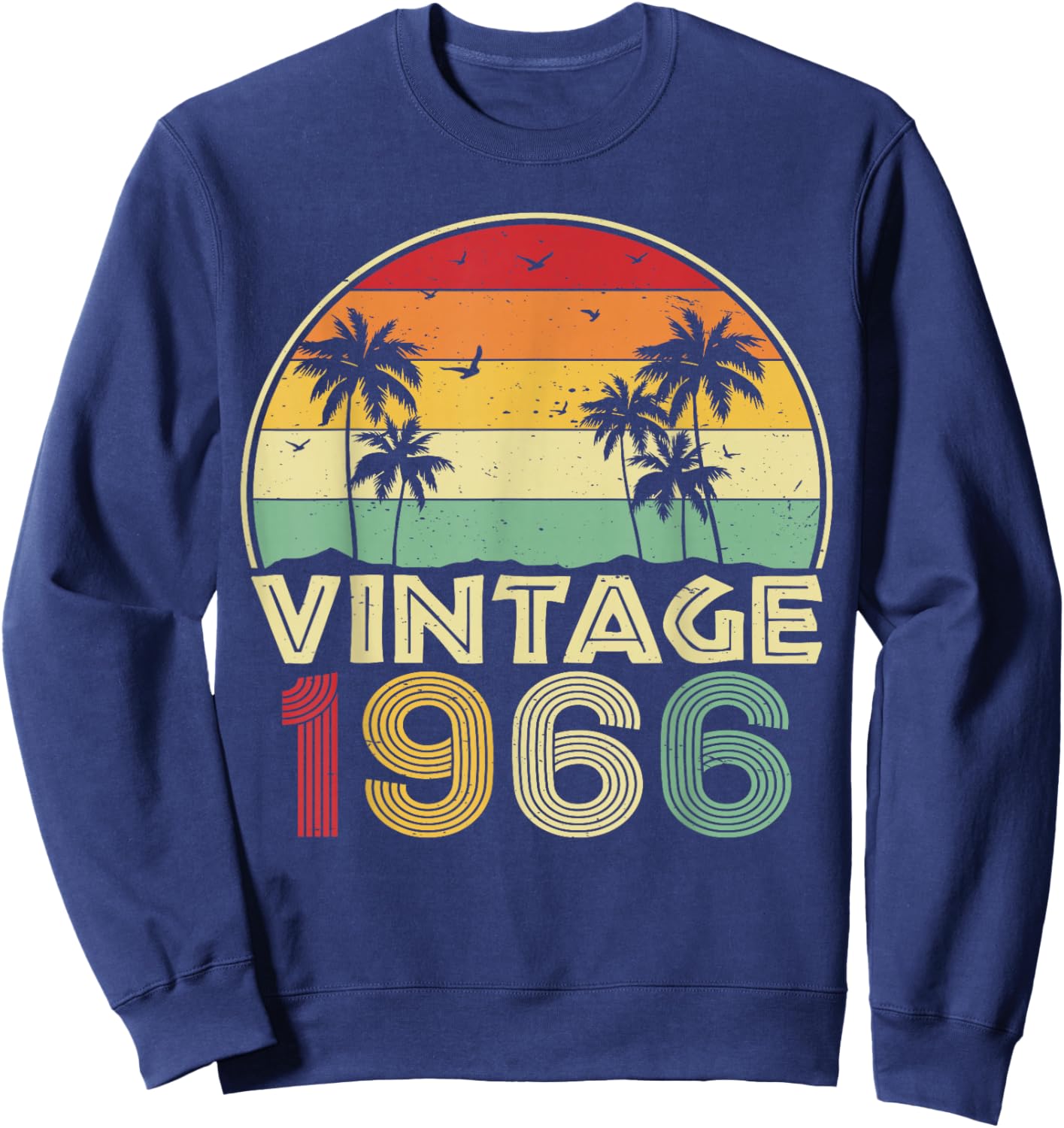 60th Birthday Vintage 1966 Retro 60 Years Old Sweatshirt - Sweatshirt | Navy
