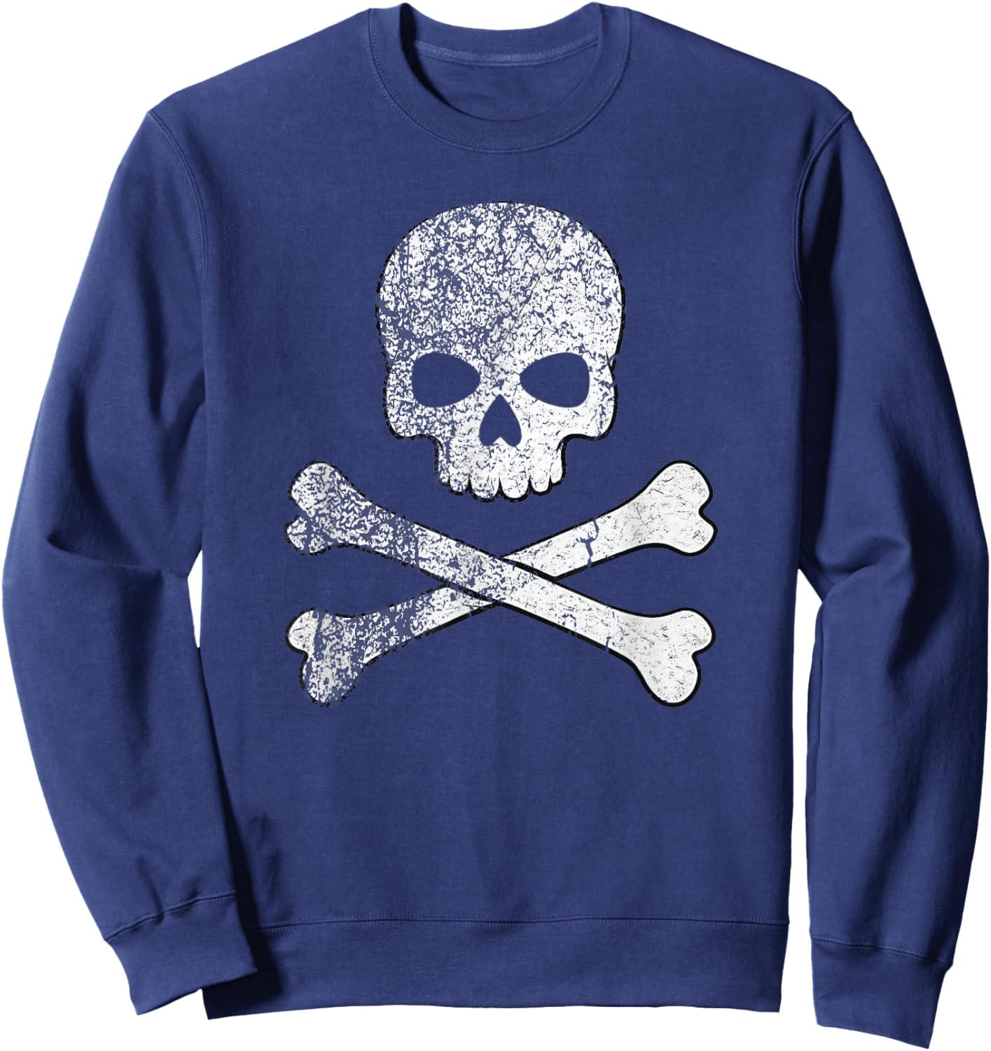 Skull and Crossbones Skeleton Pirate Jolly Roger Boys Girls Sweatshirt - Sweatshirt | Navy