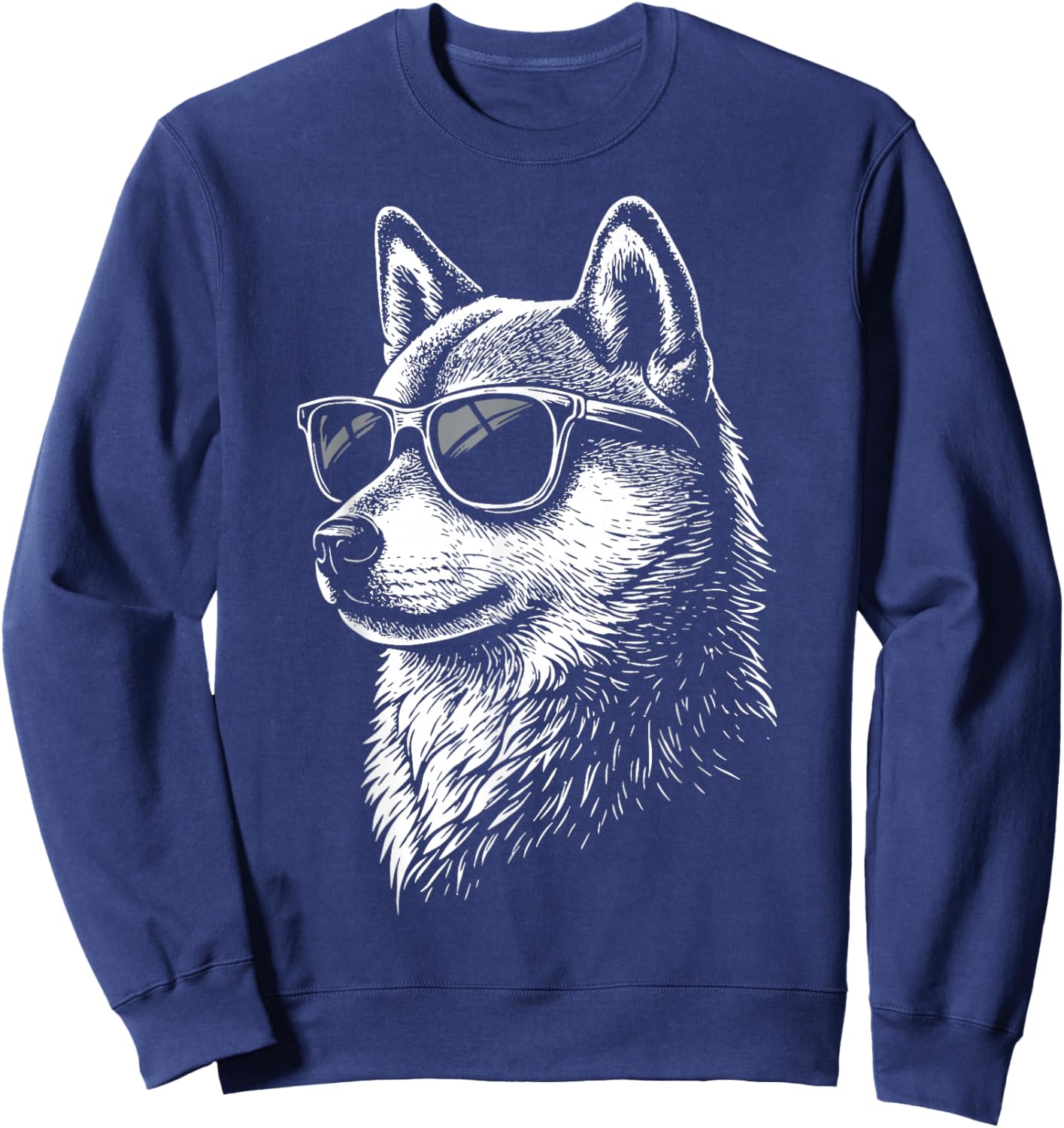 Shiba Inu Sunglasses Sweatshirt - Sweatshirt | Navy