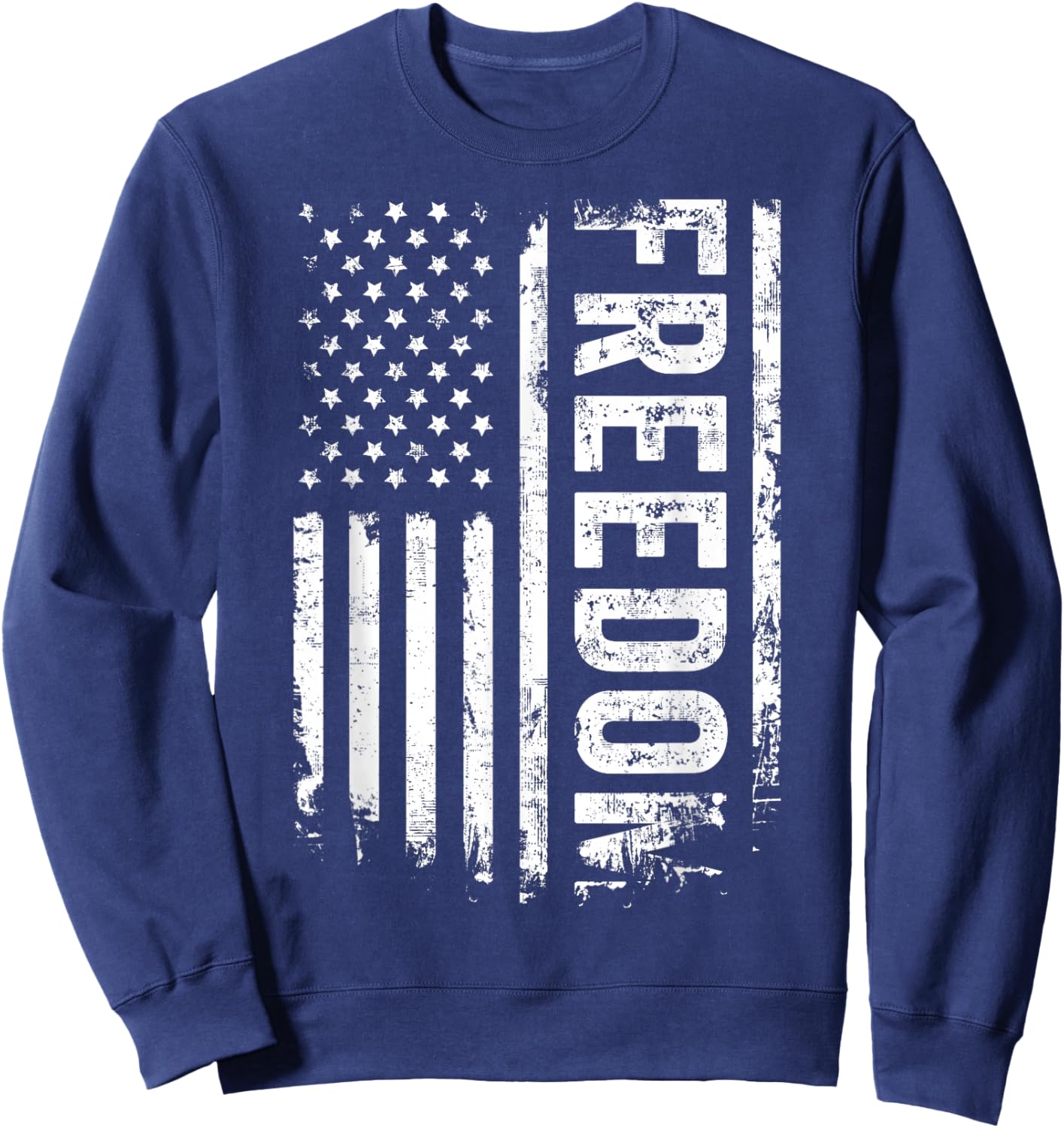 Vintage America Flag Freedom Grunge USA Design Sweatshirt - Sweatshirt | Navy