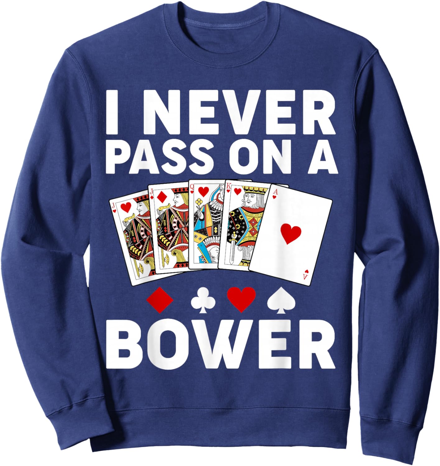 Funny Euchre Art Women Euchre Partner Euchre Player Sweatshirt - Sweatshirt | Navy