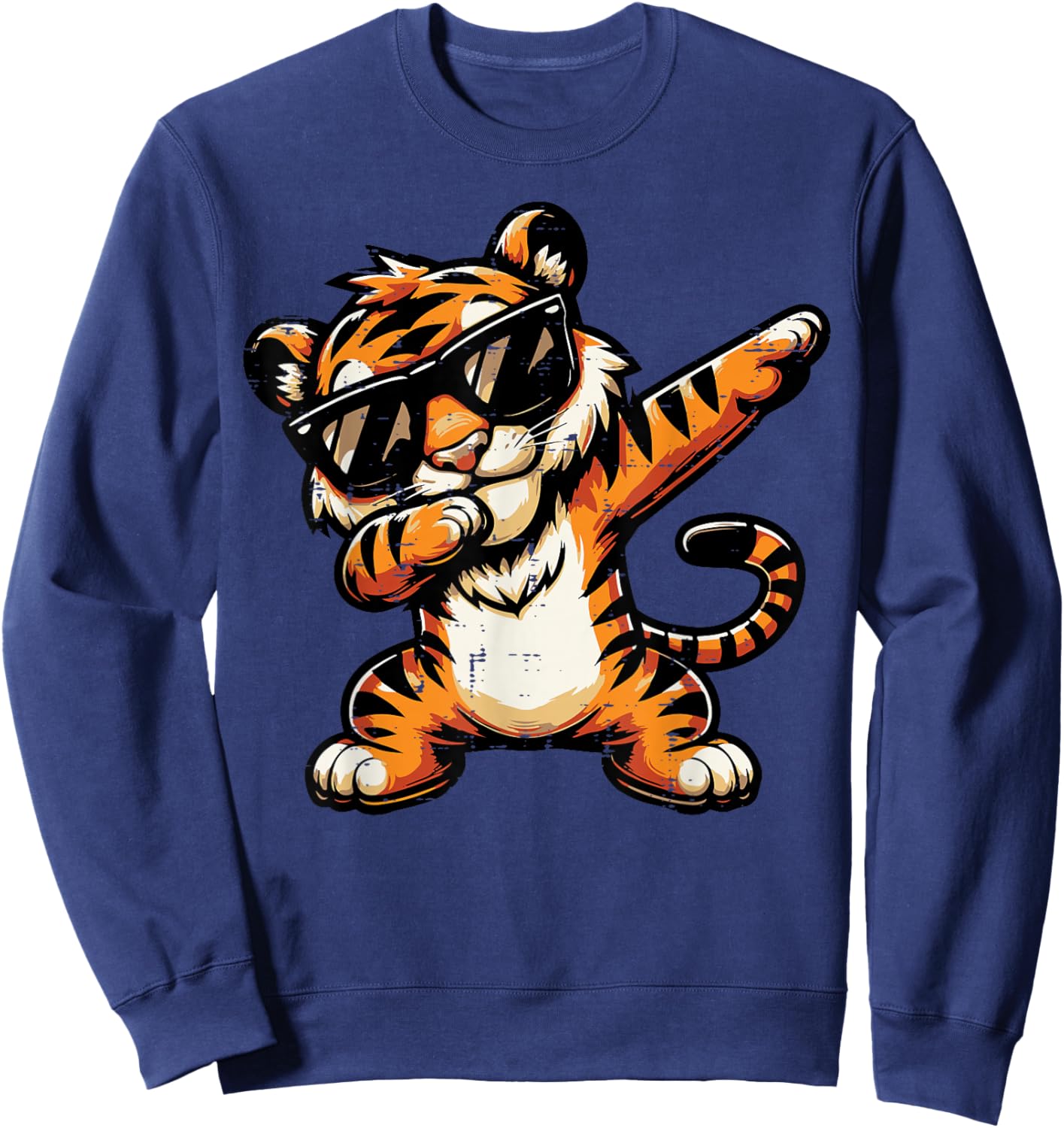 Dabbing Tiger Funny Girls Youth Teen Kids Men Boys Women Sweatshirt - Sweatshirt | Navy