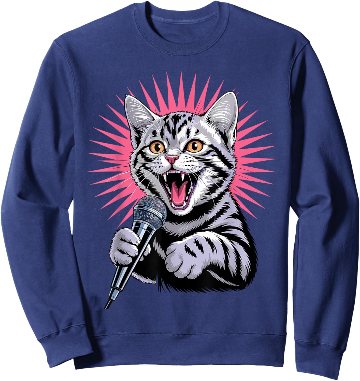 Funny Karaoke Art Women Singing Music Karaoke Lovers Sweatshirt - Sweatshirt | Navy