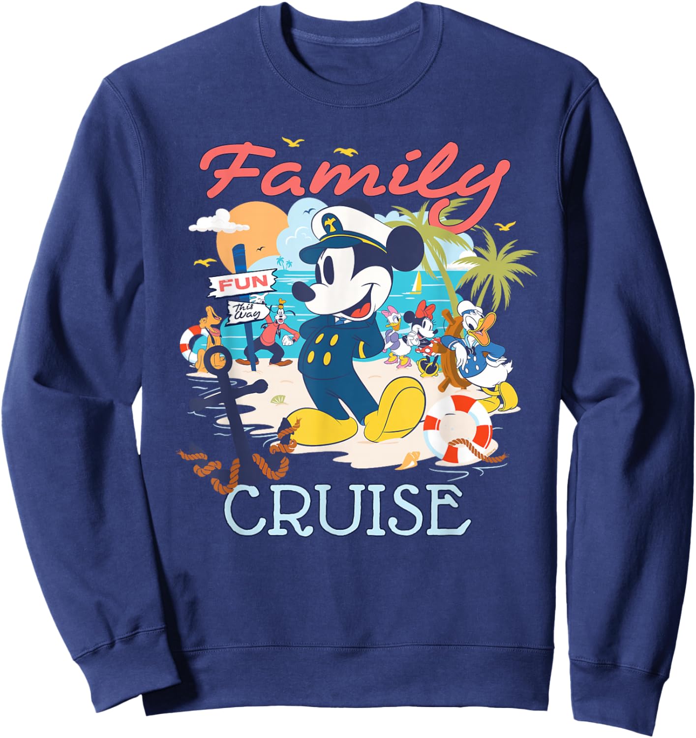 Disney Mickey Mouse & Friends Family Cruise Vacation Trip Sweatshirt - Sweatshirt | Navy