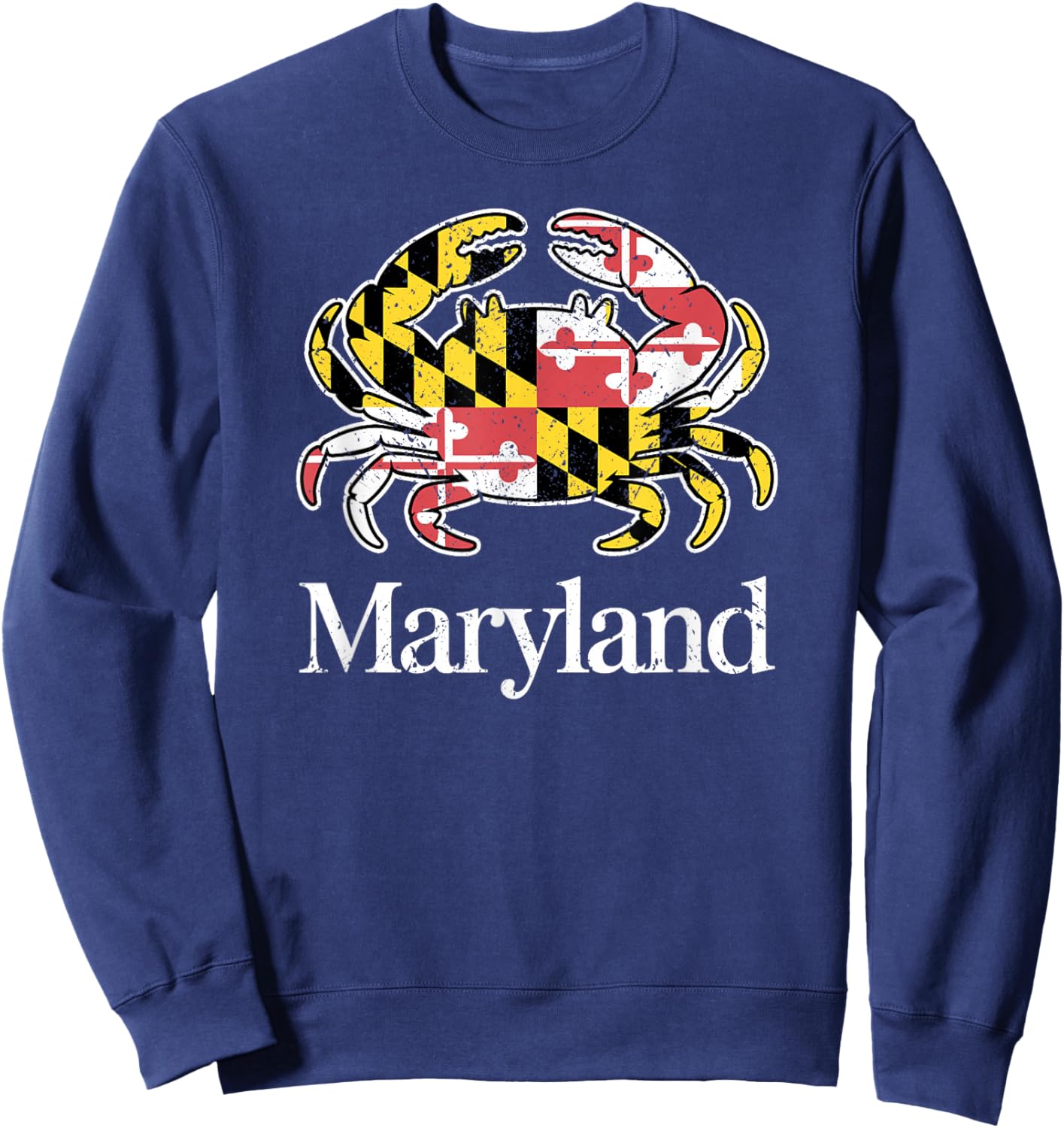 Maryland Crab State Flag Graphic Sweatshirt - Sweatshirt | Navy