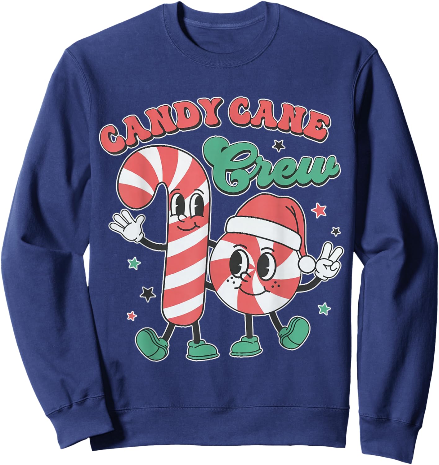 Candy Cane Crew - Funny Christmas Holiday Men Women Sweatshirt - Sweatshirt | Navy