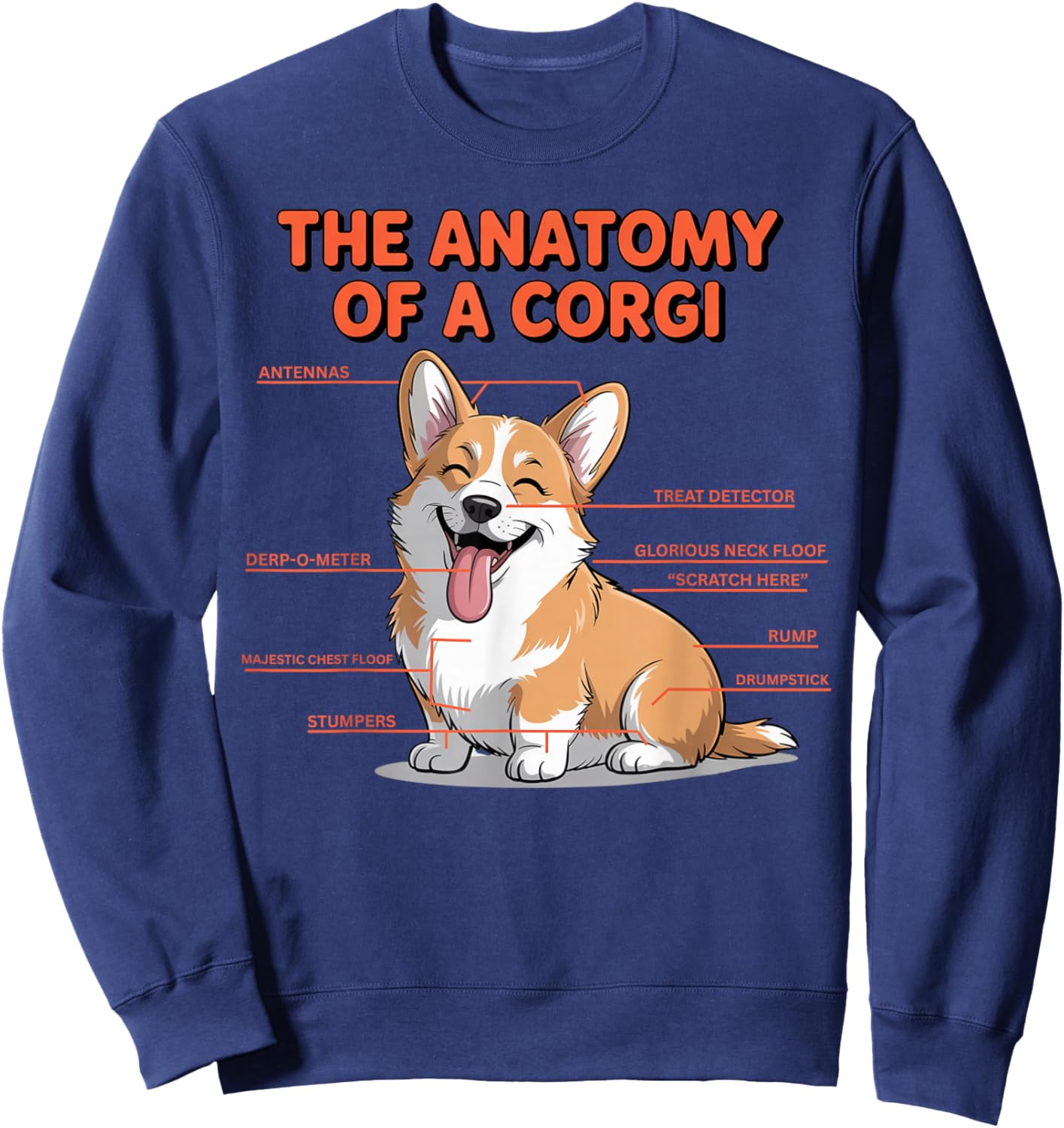Anatomy of A Corgi Owner Dog Trainer Cute Corgi Sweatshirt - Sweatshirt | Navy