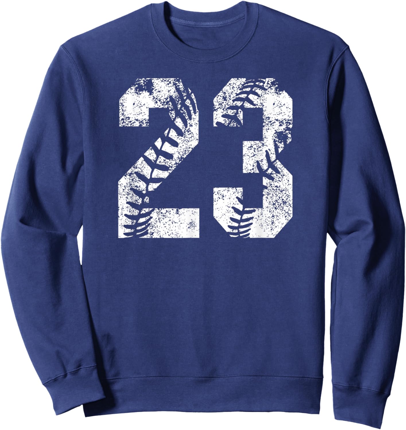 Vintage White Baseball Number 23 Jersey Player Uniform Sweatshirt - Sweatshirt | Navy