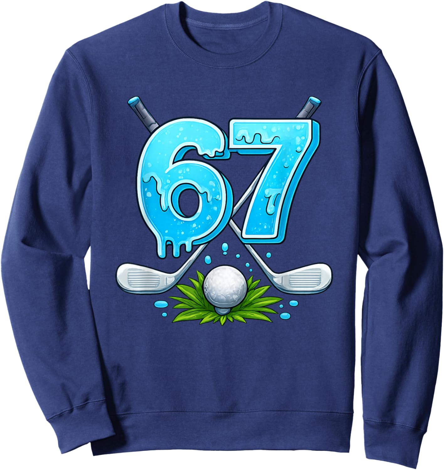 Awesome 67 Meme Golfing Gifts for Kids Teens Viral Meme 6 7 Sweatshirt - Sweatshirt | Navy