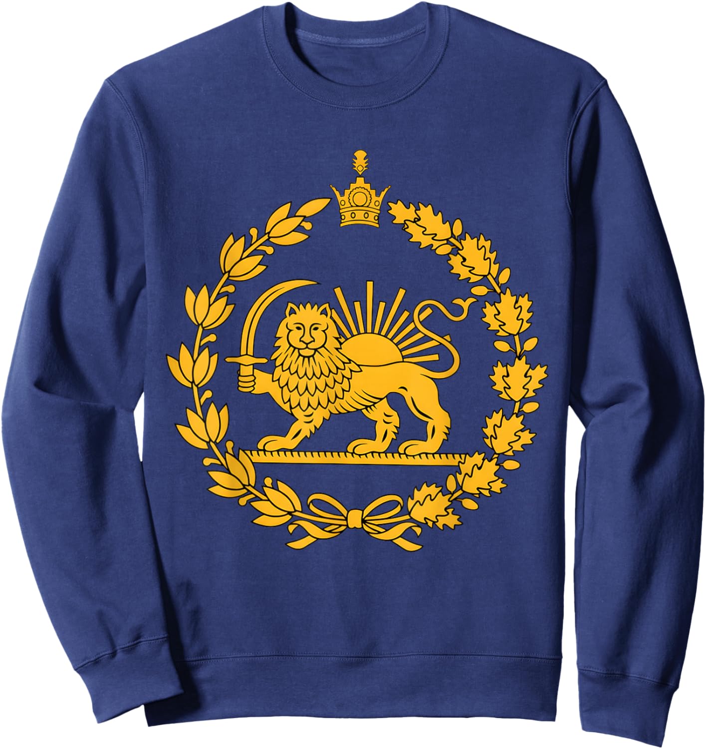Lion and Sun Iran Persian Flag Iran Shir o Khorshid Graphic Sweatshirt - Sweatshirt | Navy