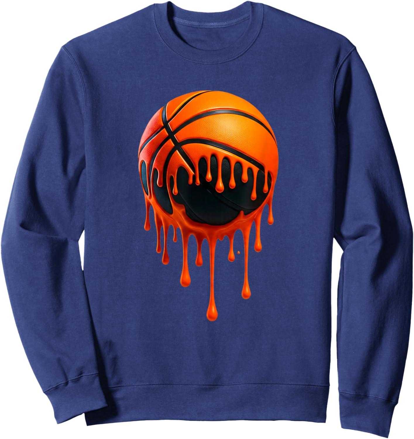 Basketball Ice Cream Drip Sport Bball Sweatshirt - Sweatshirt | Navy