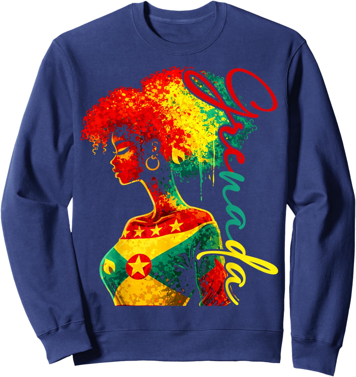 Grenada Flag Grenadian Girl Proud Pride Patriotic Sweatshirt - Sweatshirt | Navy