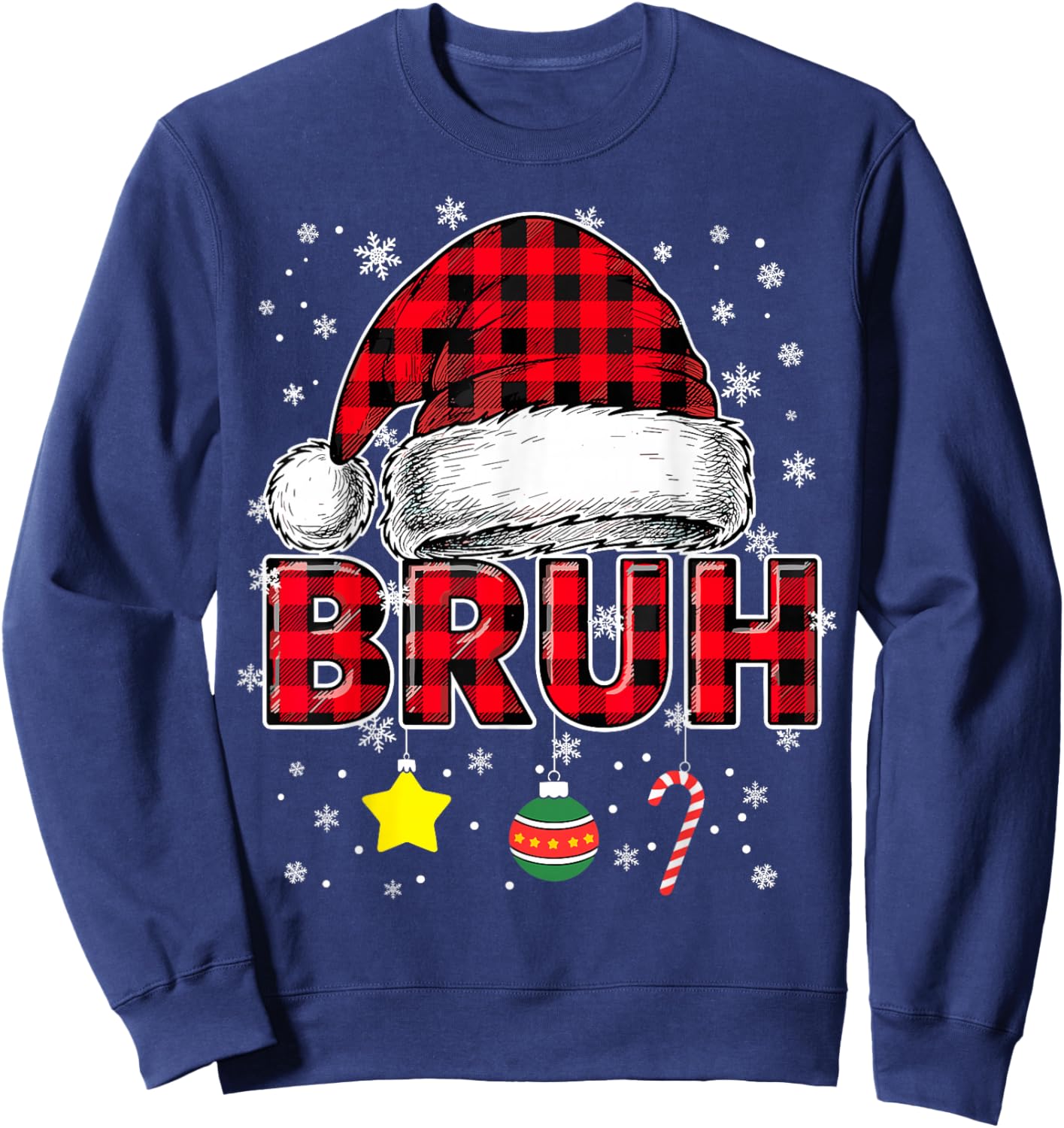 Bruh Funny Christmas Xmas Sweatshirt - Sweatshirt | Navy