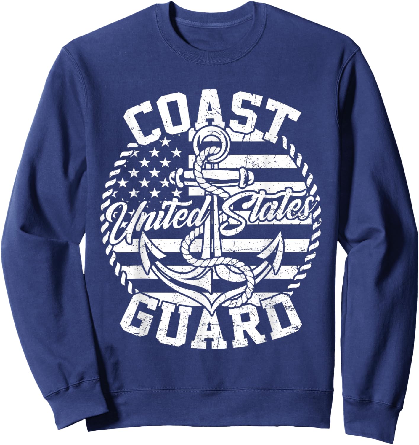 United States Coast Guard USCG Coastie Flag USA Anchor Sweatshirt - Sweatshirt | Navy
