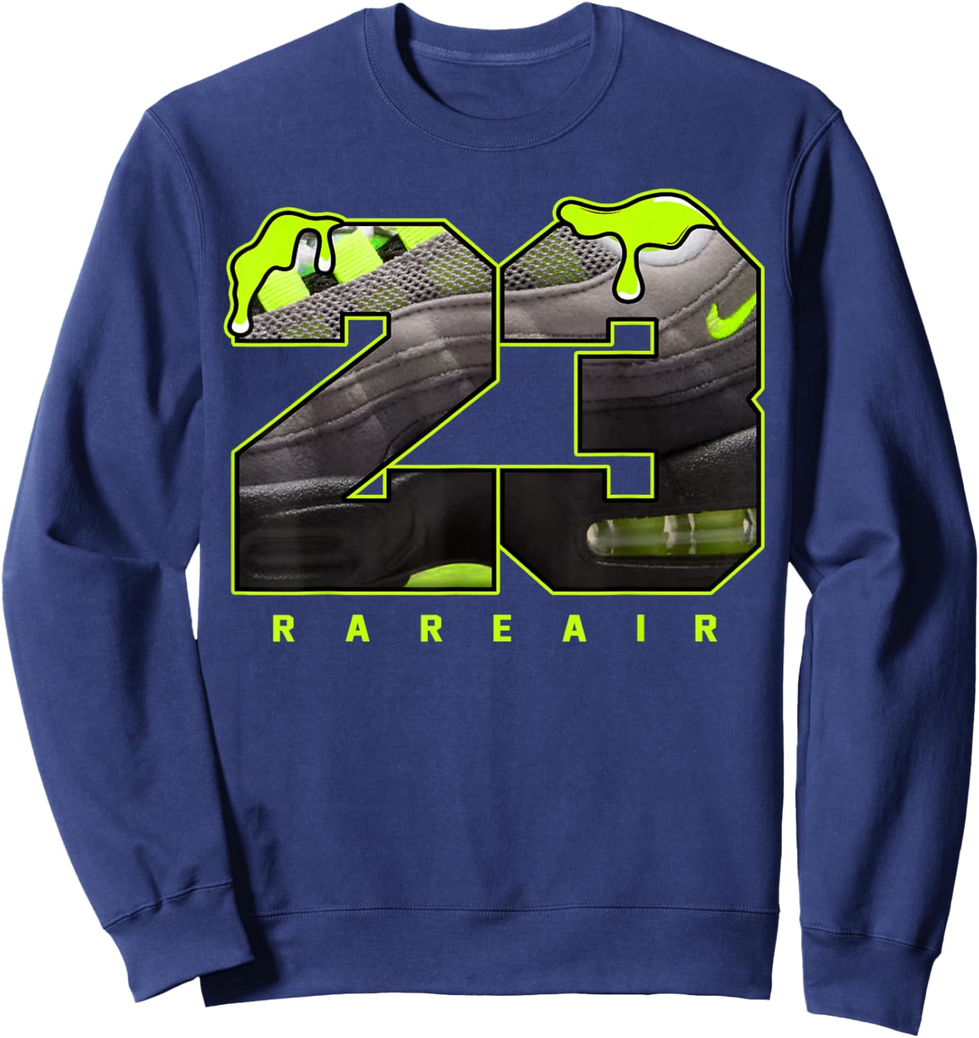 Neon Yellow Black Cool Grey Graphic Matching Sweatshirt - Sweatshirt | Navy