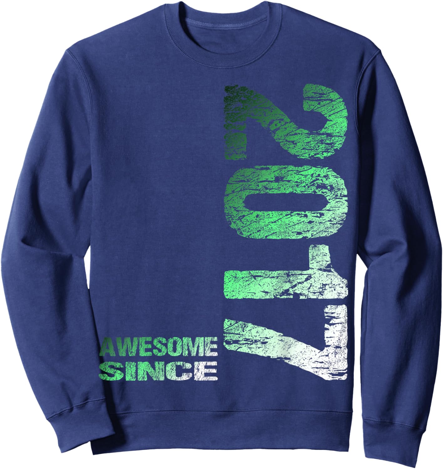 Awesome Since 2017 9th Birthday Sweatshirt - Sweatshirt | Navy