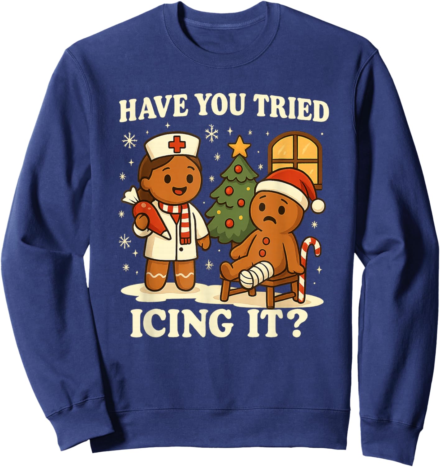 Have You Tried Icing It Gingerbread Christmas Sweatshirt - Sweatshirt | Navy