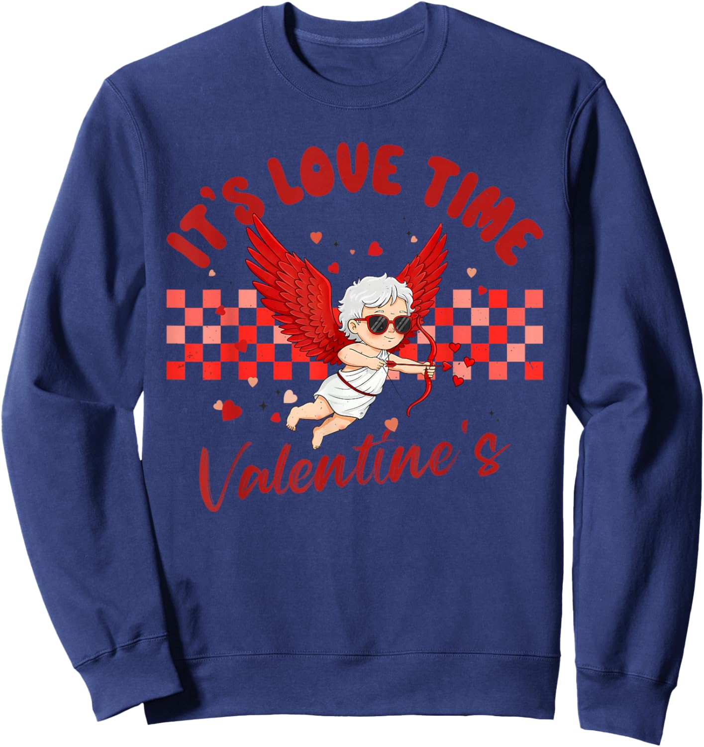 It's Love Time' Cute Cupid Valentine, for Valentine Day Fun Sweatshirt - Sweatshirt | Navy