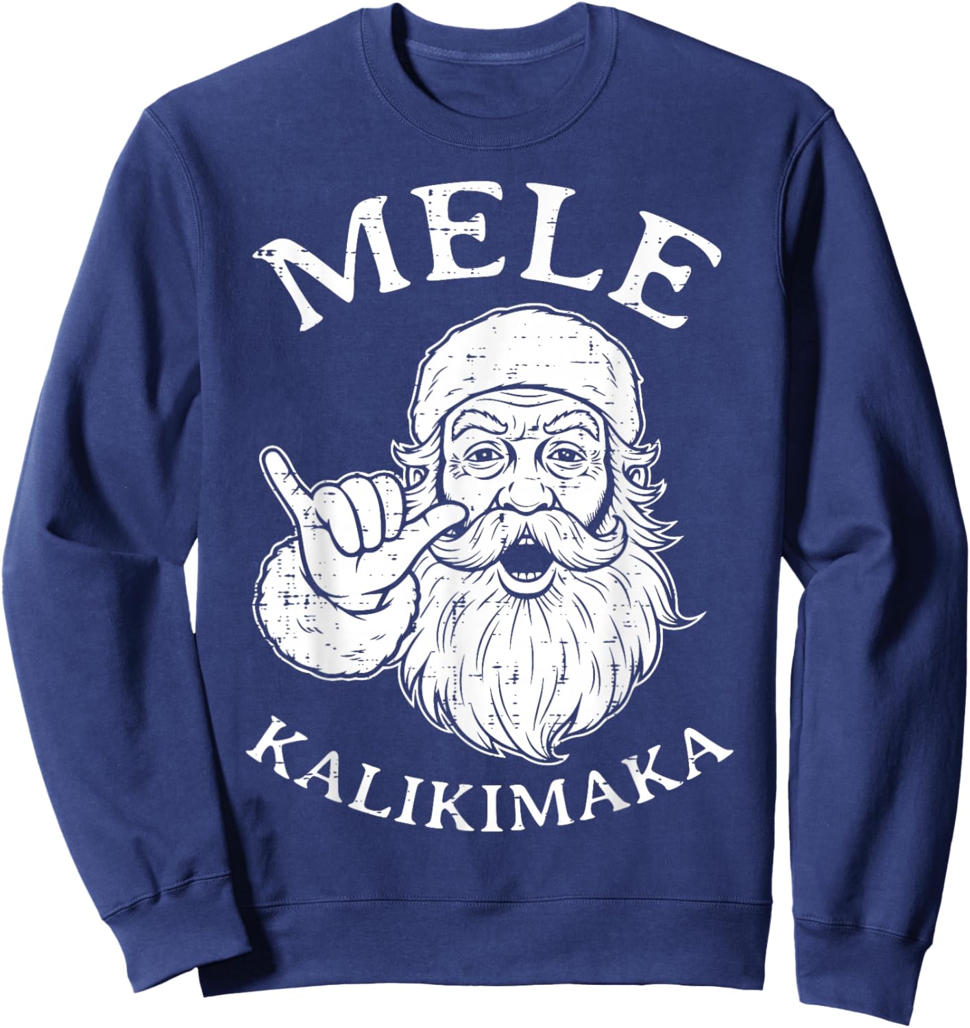 Christmas Hawaii Santa Mele Kalikimaka Xmas Men Women Kids Sweatshirt - Sweatshirt | Navy