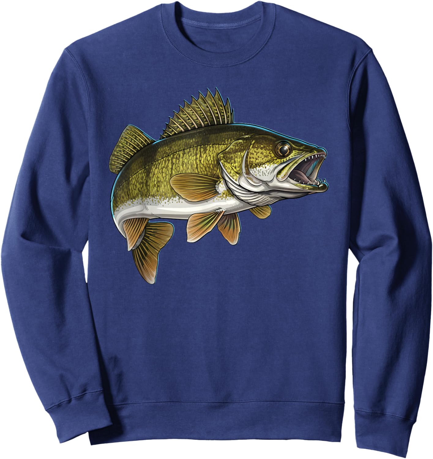 Walleye Fish Art Walleye Fishing Sweatshirt - Sweatshirt | Navy