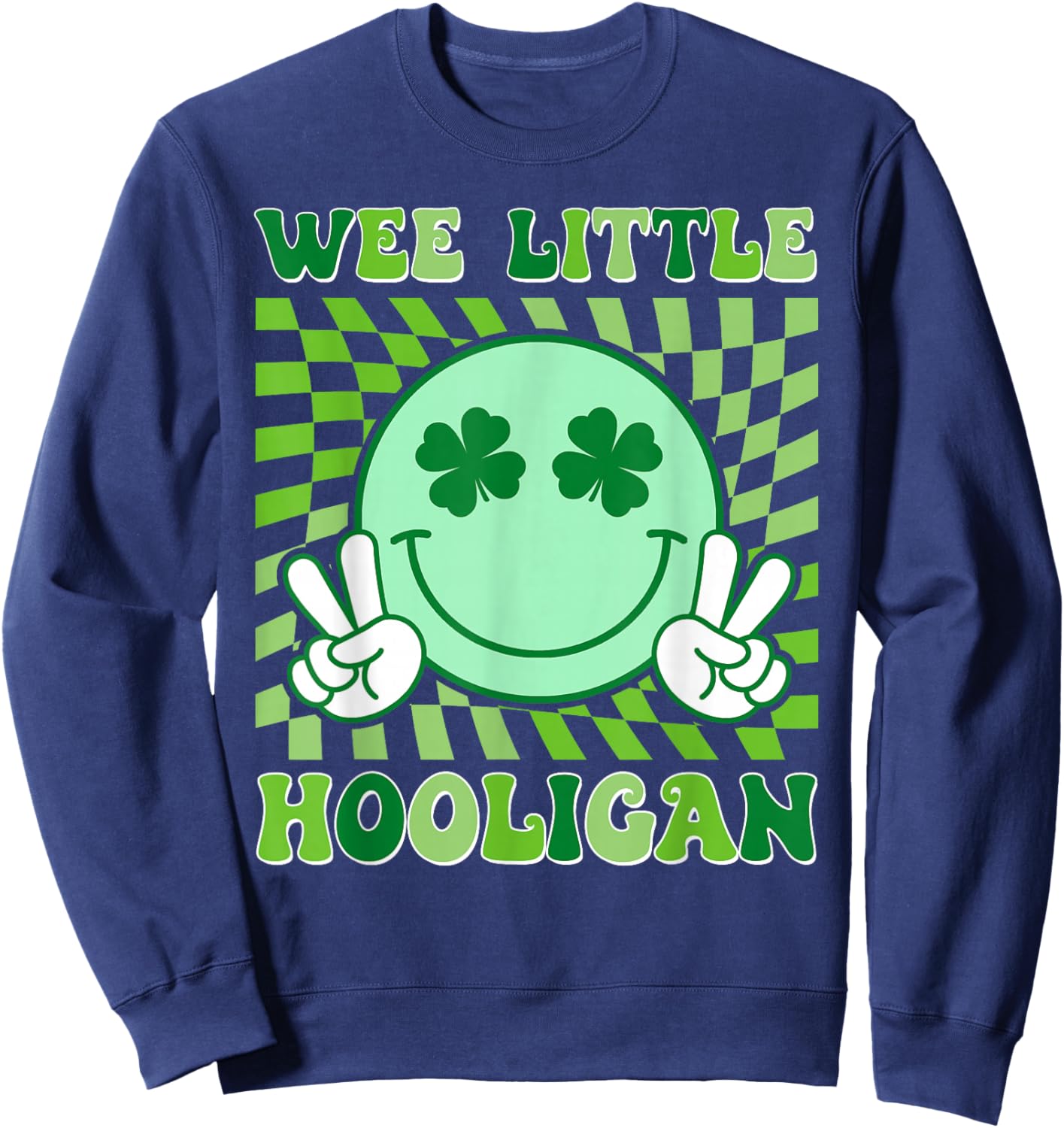 Wee Little Hooligan Funny St Patrick's Day Kids Boys Girls Sweatshirt - Sweatshirt | Navy