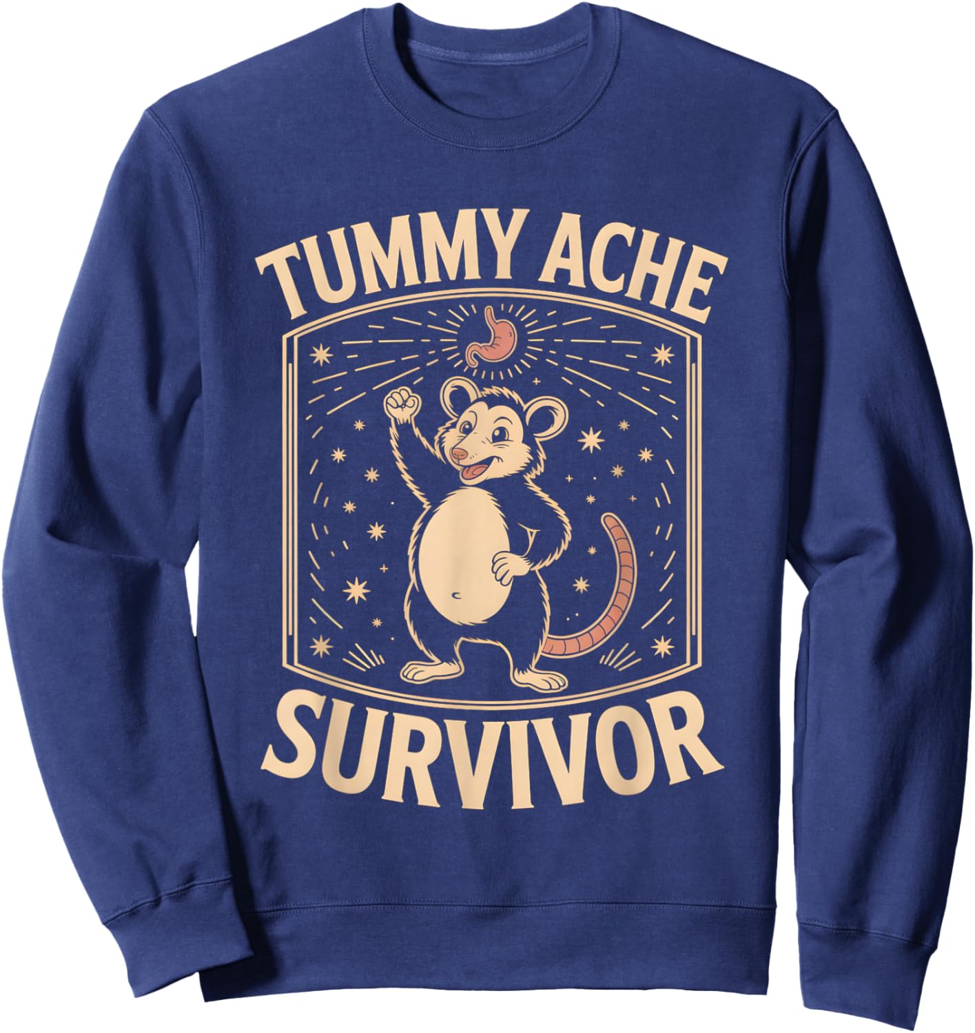 Tummy Ache Survivor Shirt Cute Possum Sweatshirt - Sweatshirt | Navy