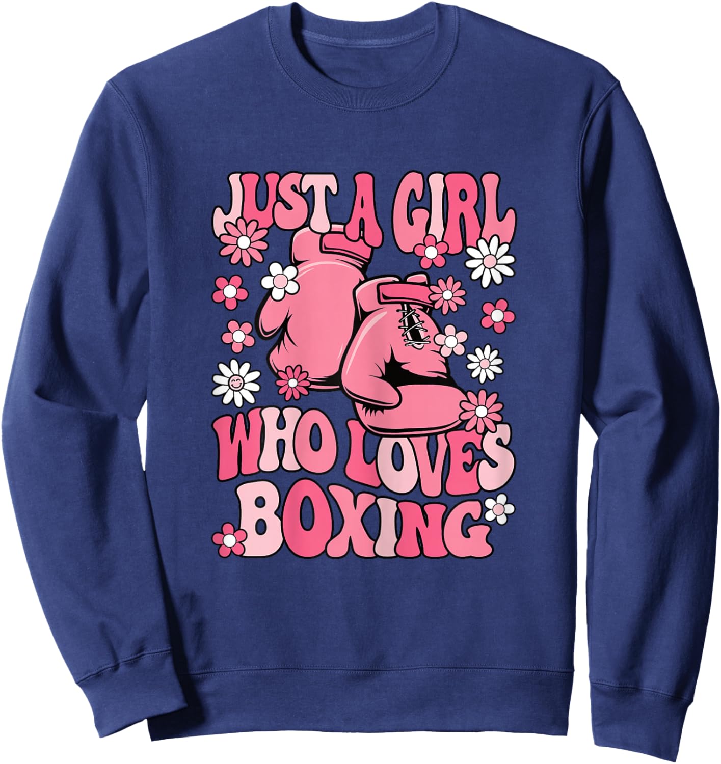 Just A Girl Who Loves Boxing Gloves Boxer Girls Kids Sweatshirt - Sweatshirt | Navy